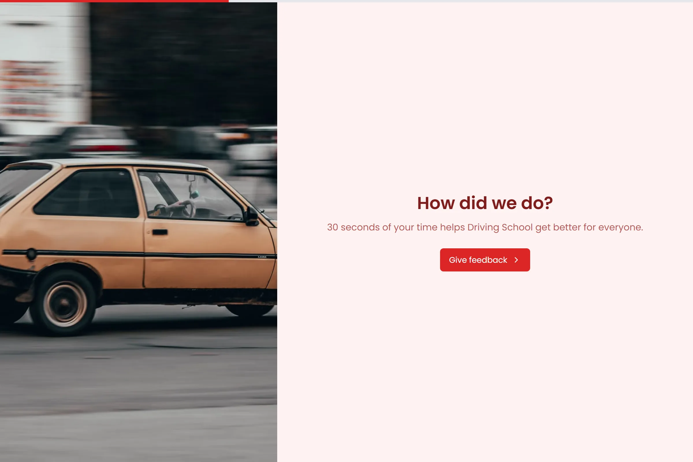 Driving School Quick Feedback template preview