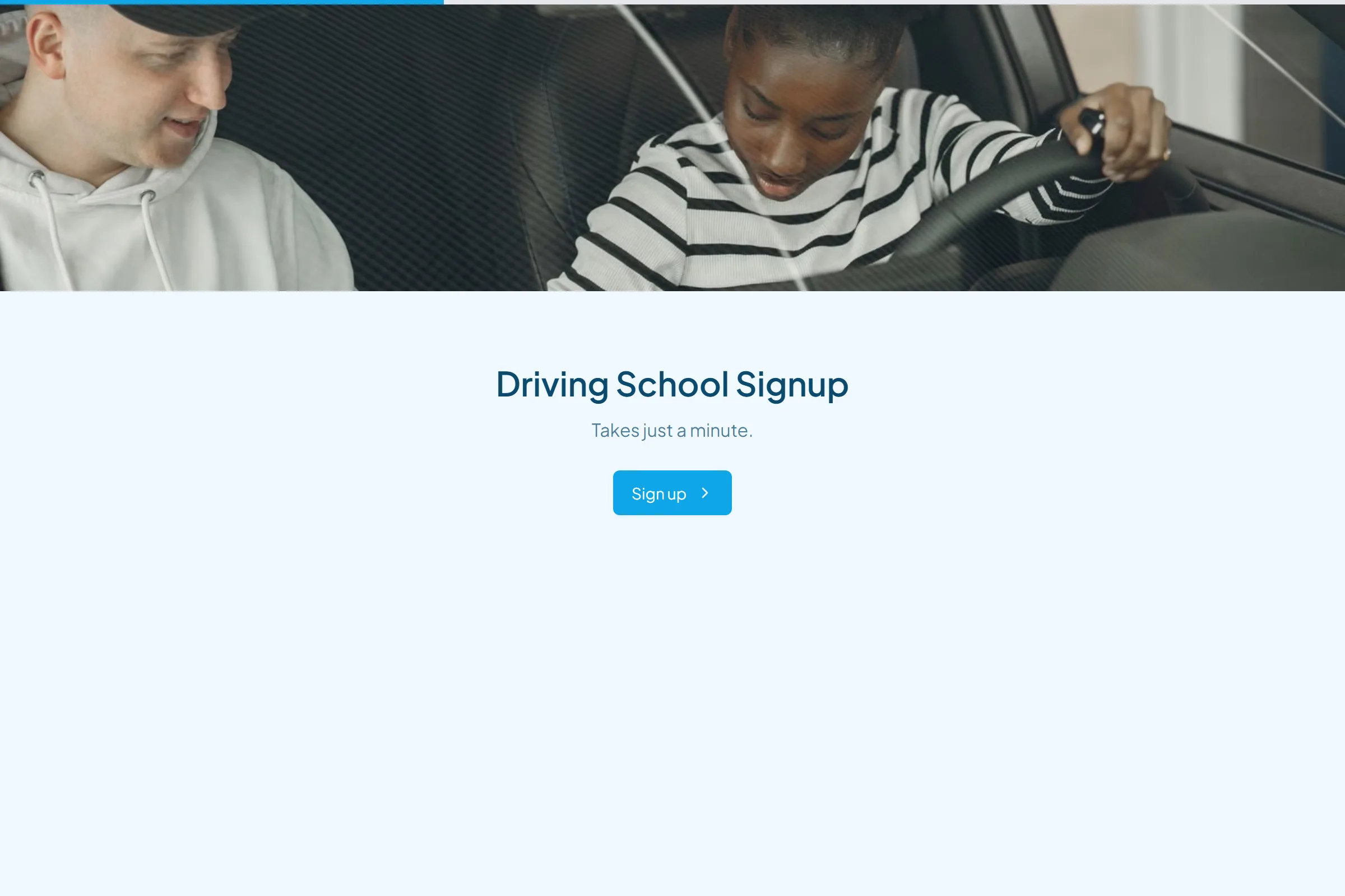 Driving School Signup template preview