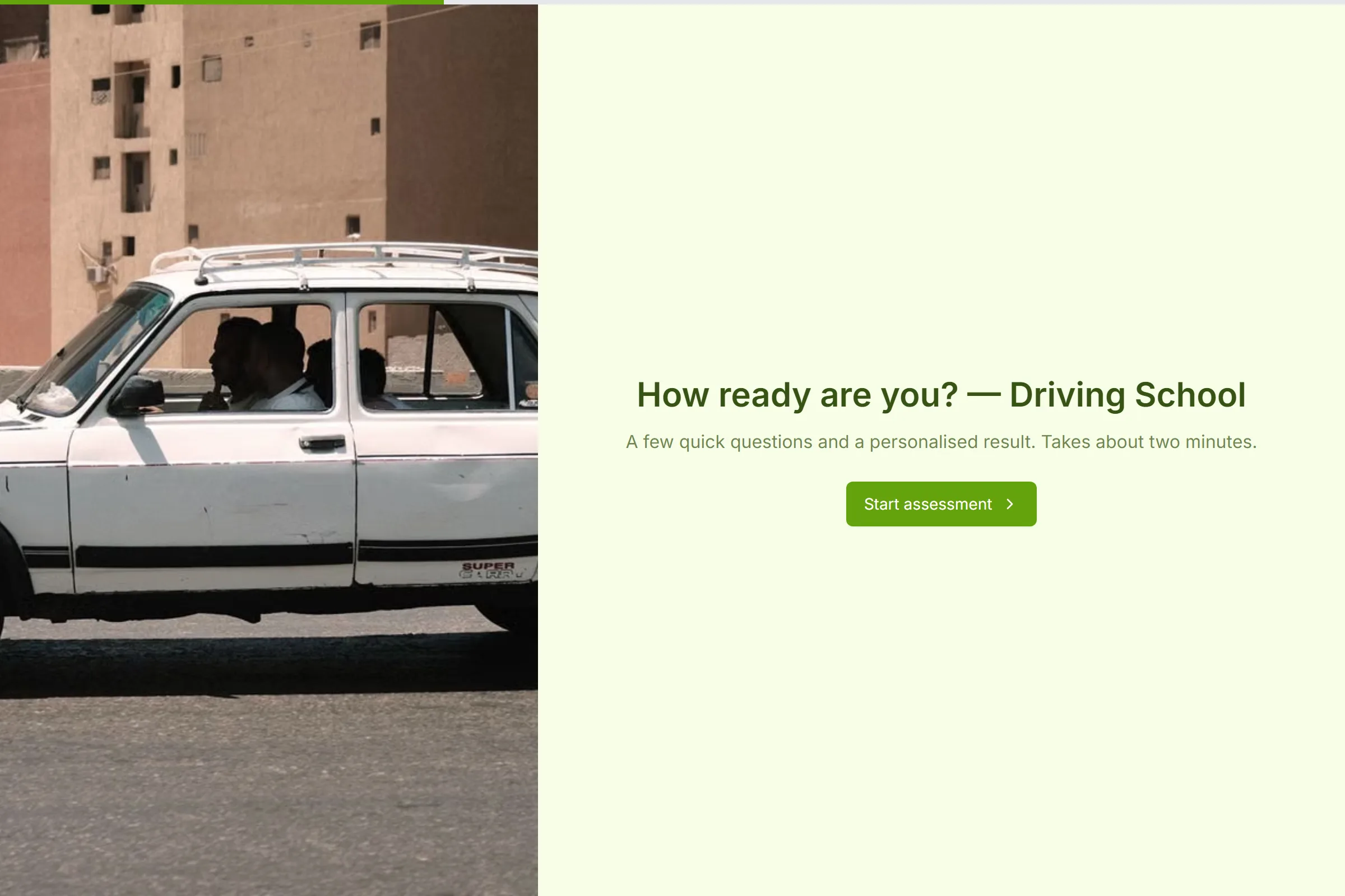 Driving School Skills & Goals Assessment template preview