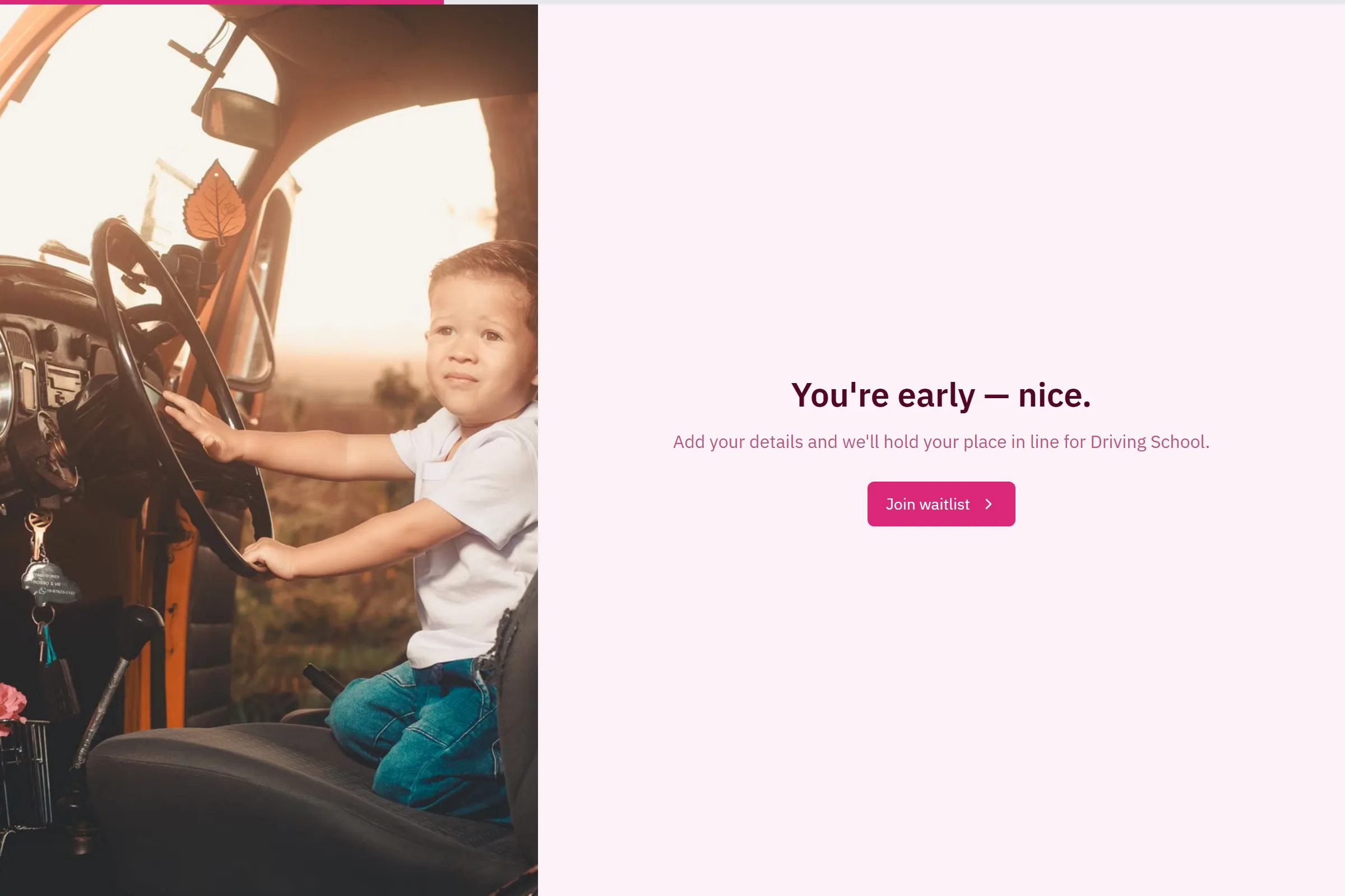 Driving School Waitlist template preview