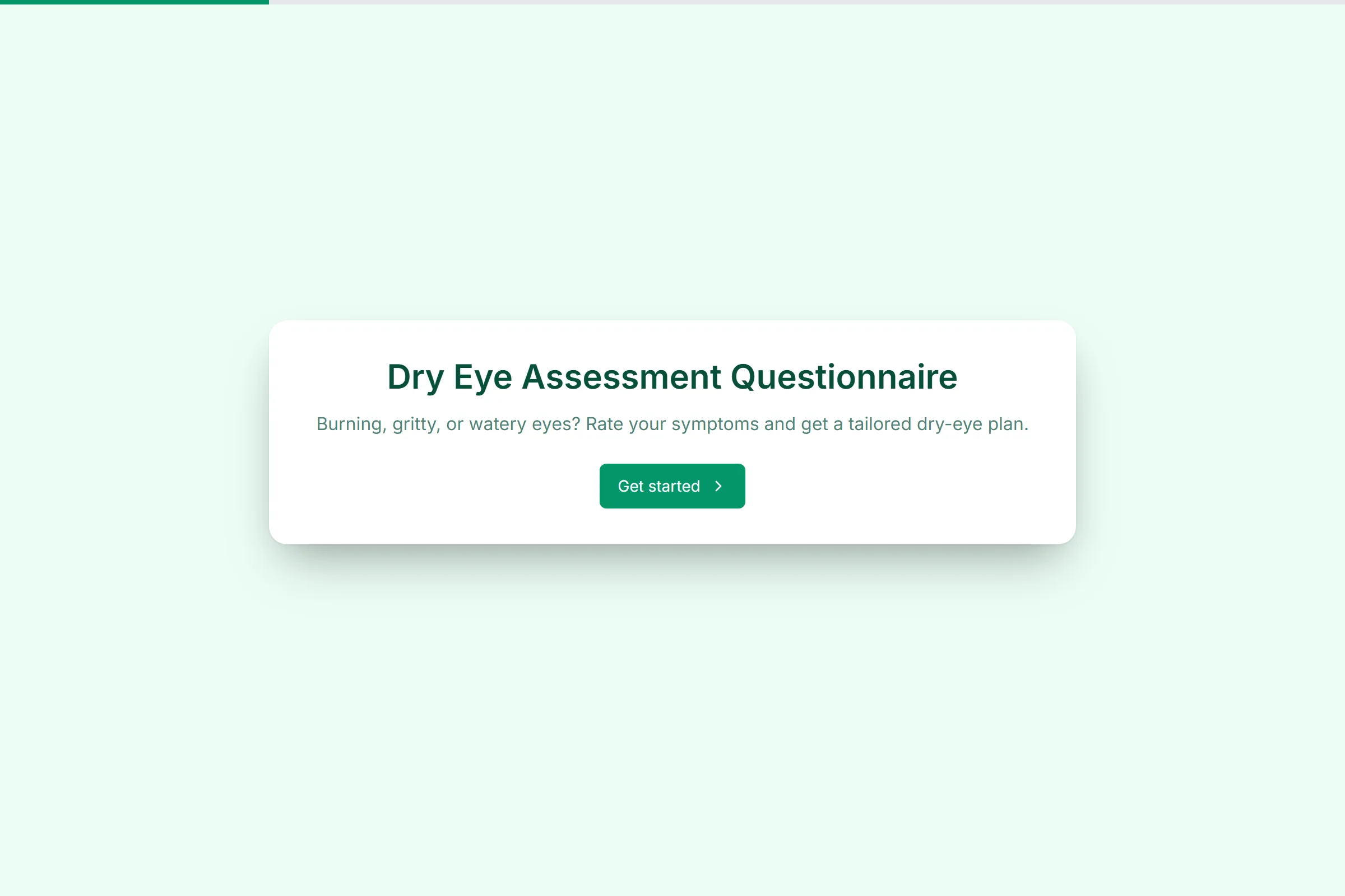 Dry Eye Assessment Questionnaire template preview