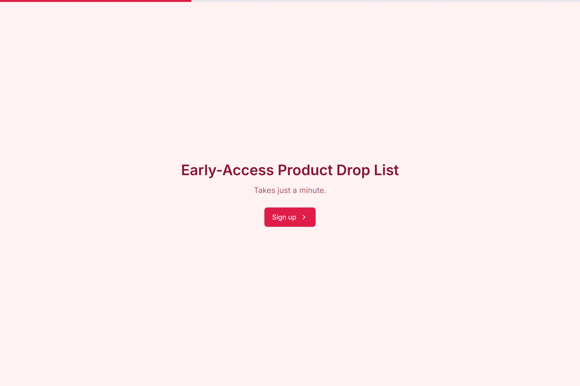 Early-Access Product Drop List template preview
