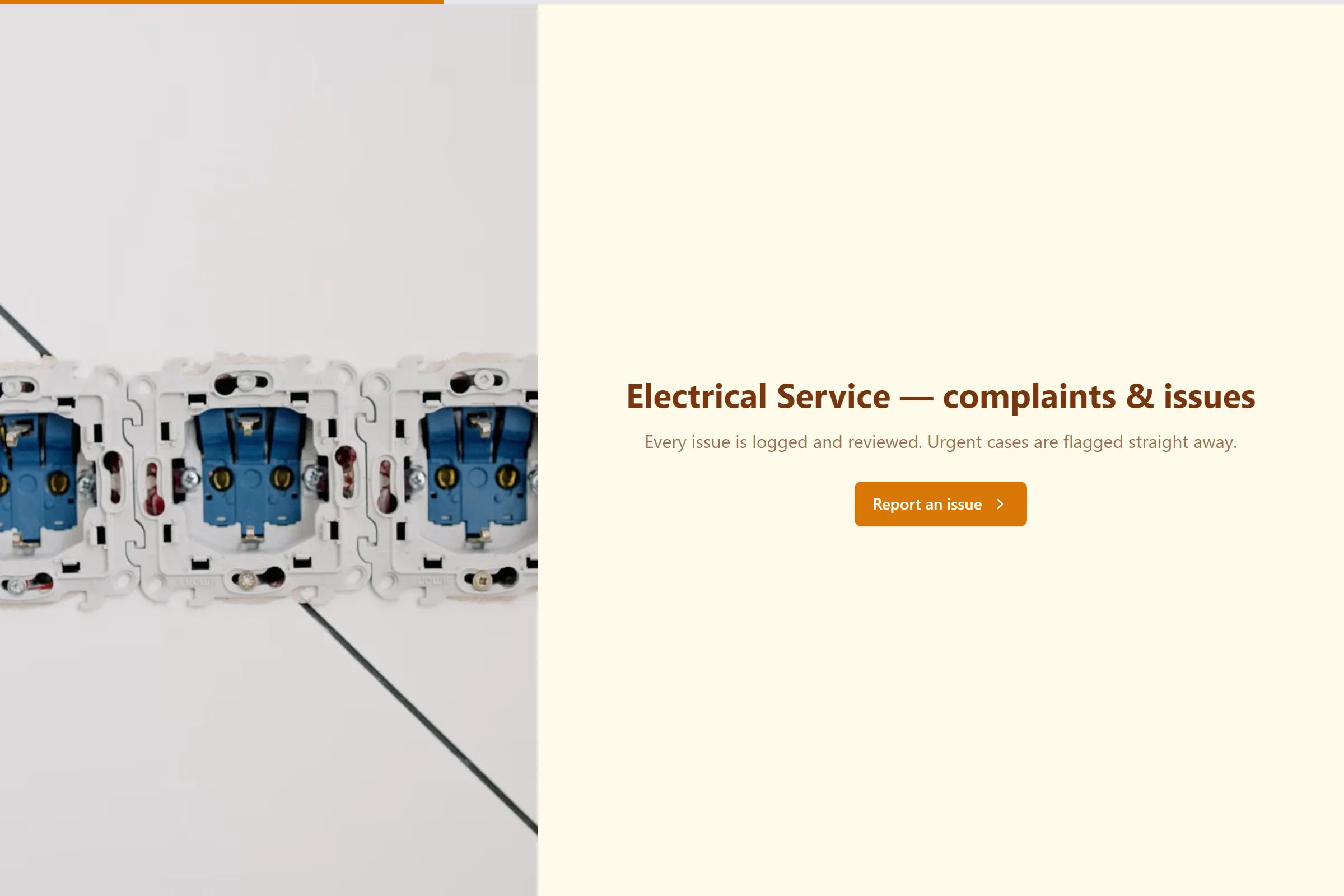 Electrical Service Complaint / Issue Form template preview