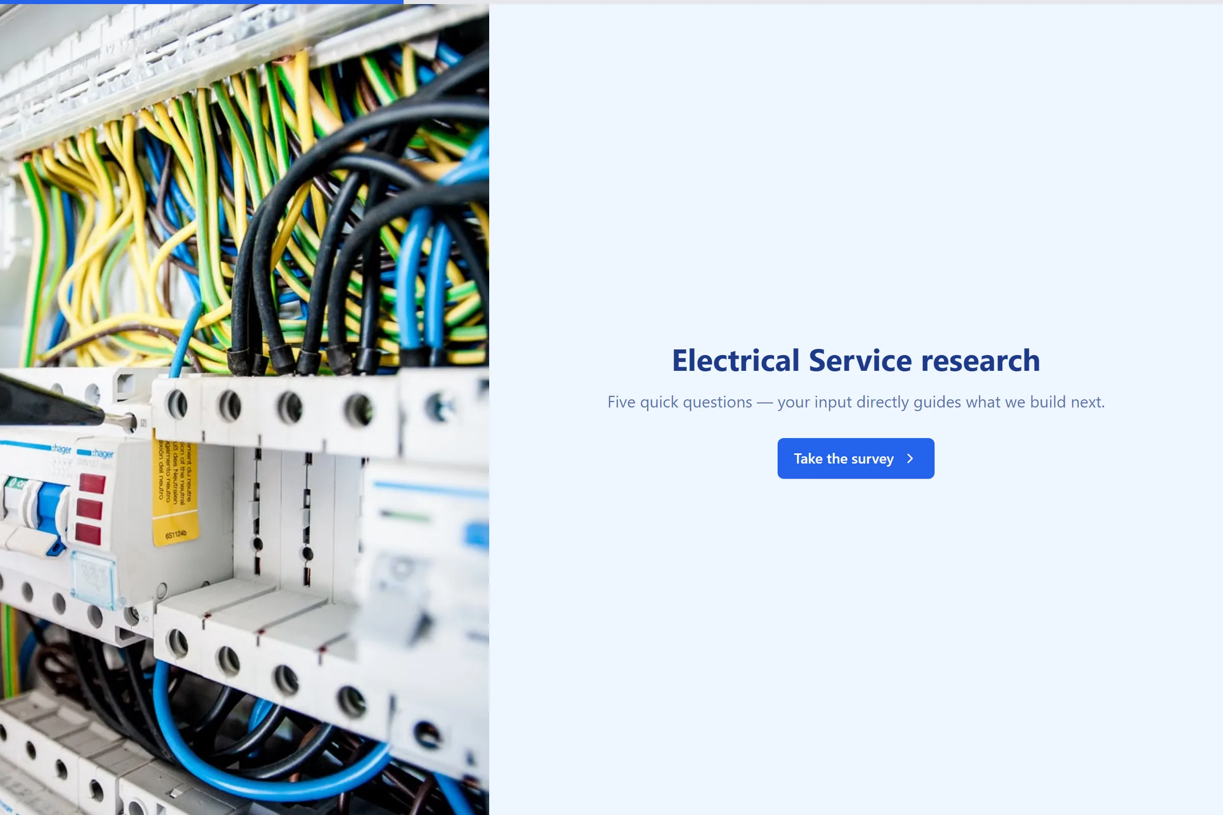 Electrical Service Market Research Survey template preview