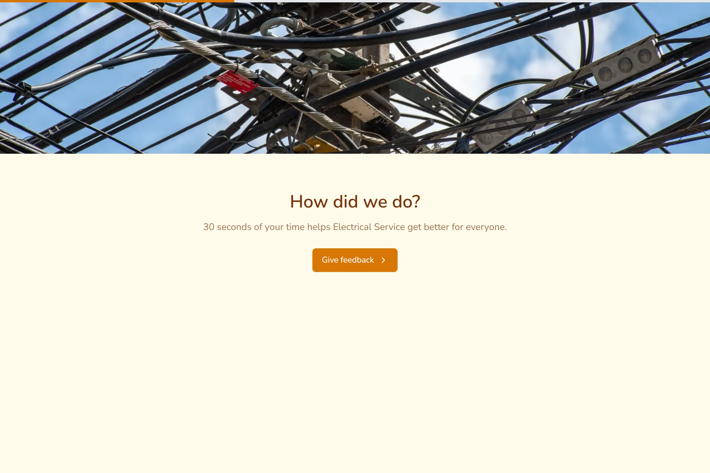 Electrical Service Quick Feedback template preview