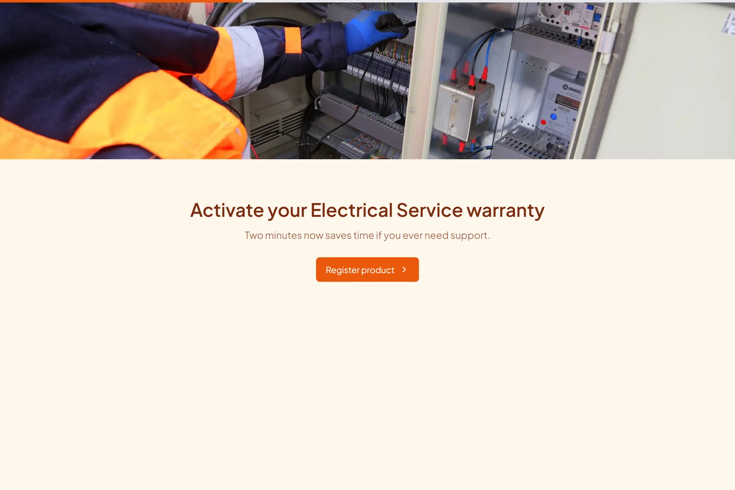 Electrical Service Warranty Registration template preview