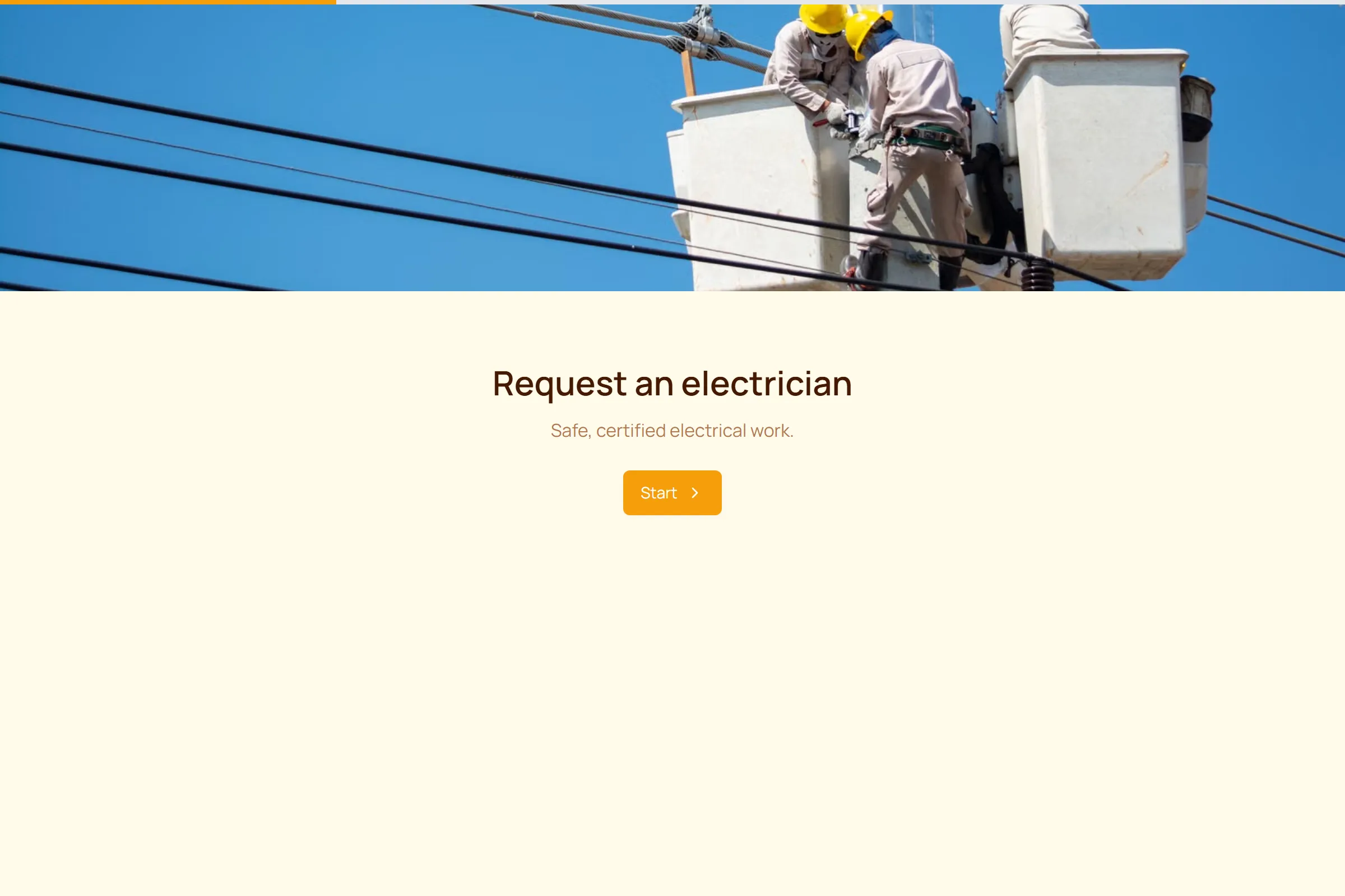 Electrician Request template preview