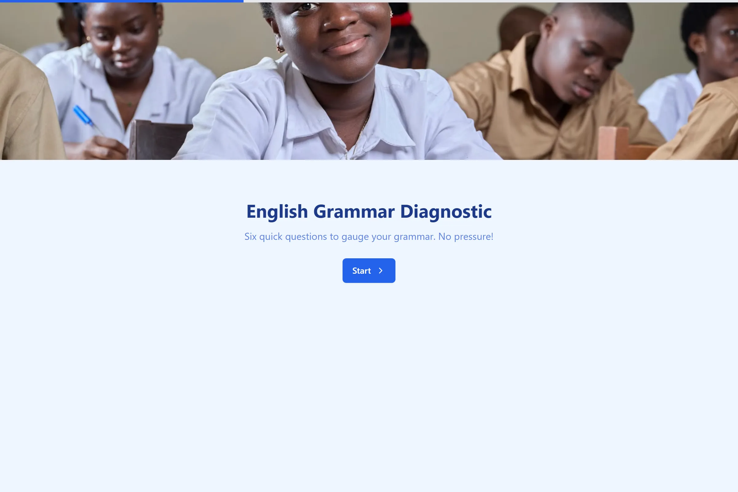English Grammar Diagnostic template preview