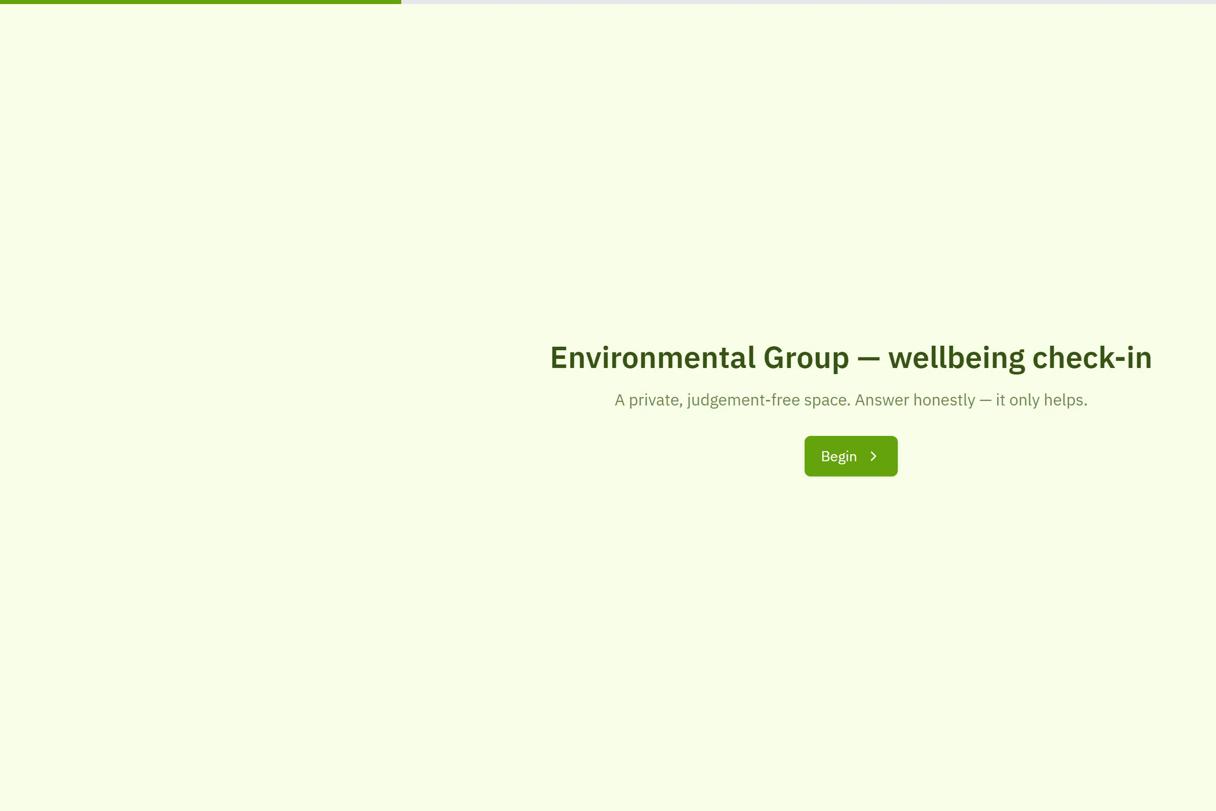 Environmental Group Wellbeing Check-in template preview