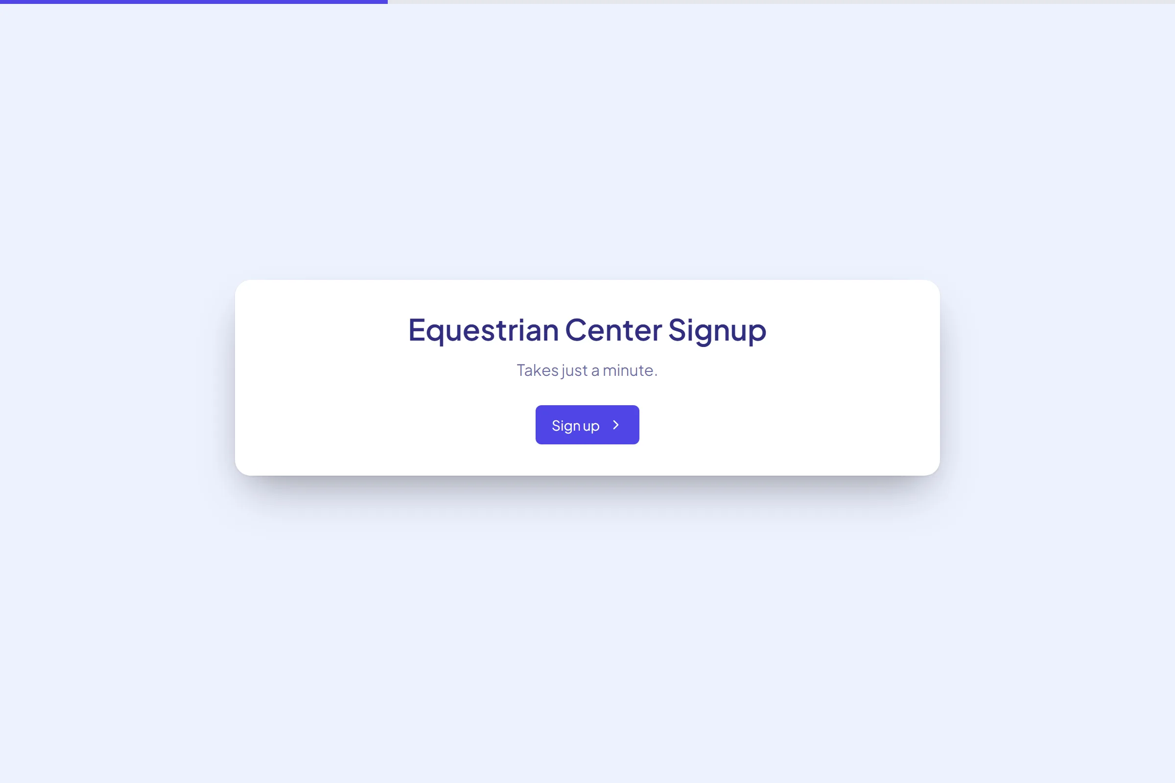 Equestrian Center Signup template preview