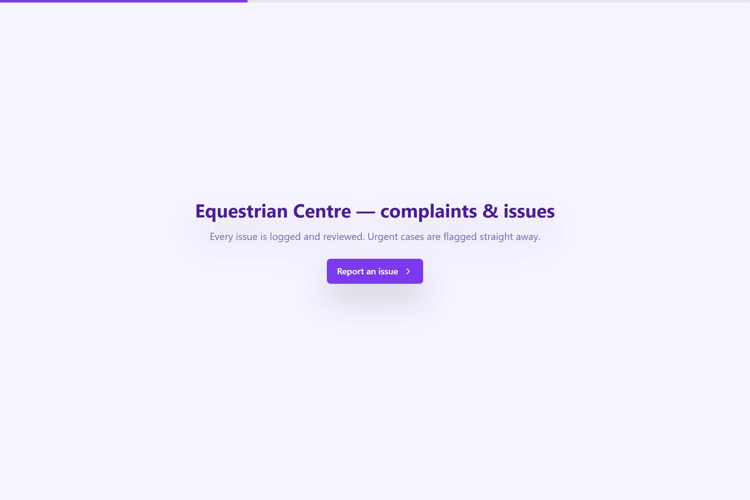Equestrian Centre Complaint / Issue Form template preview