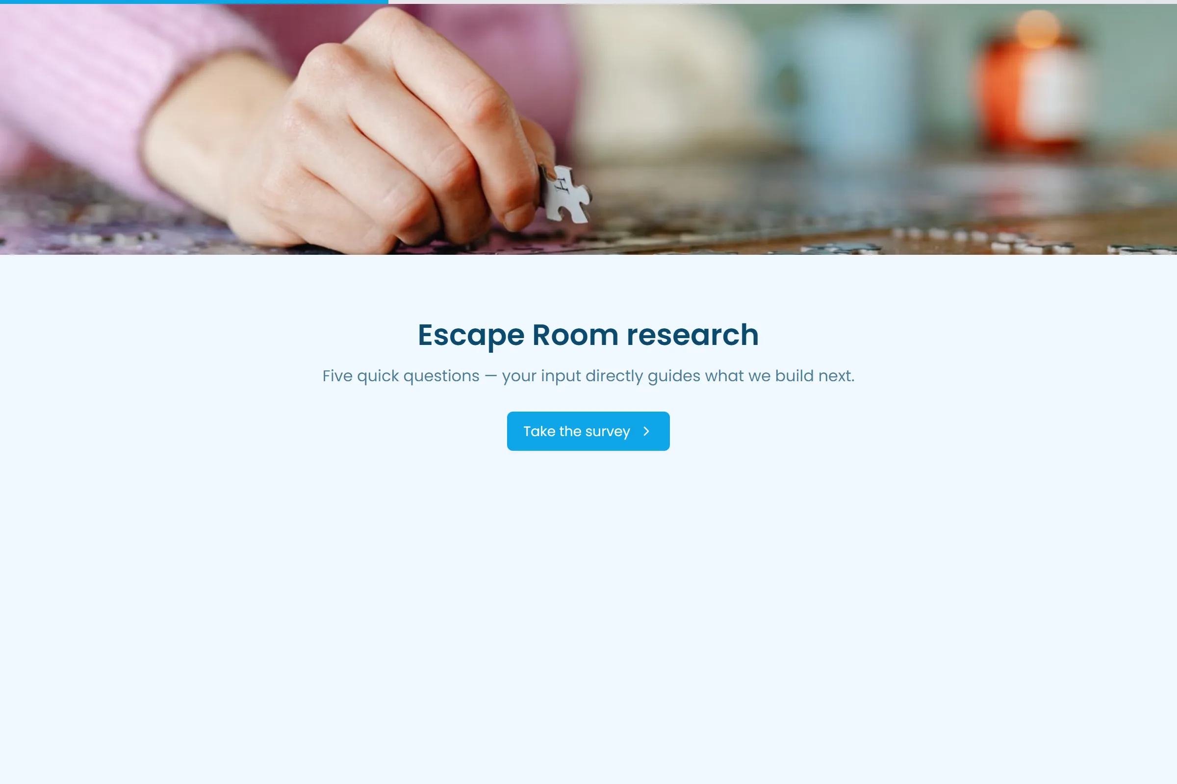 Escape Room Market Research Survey template preview