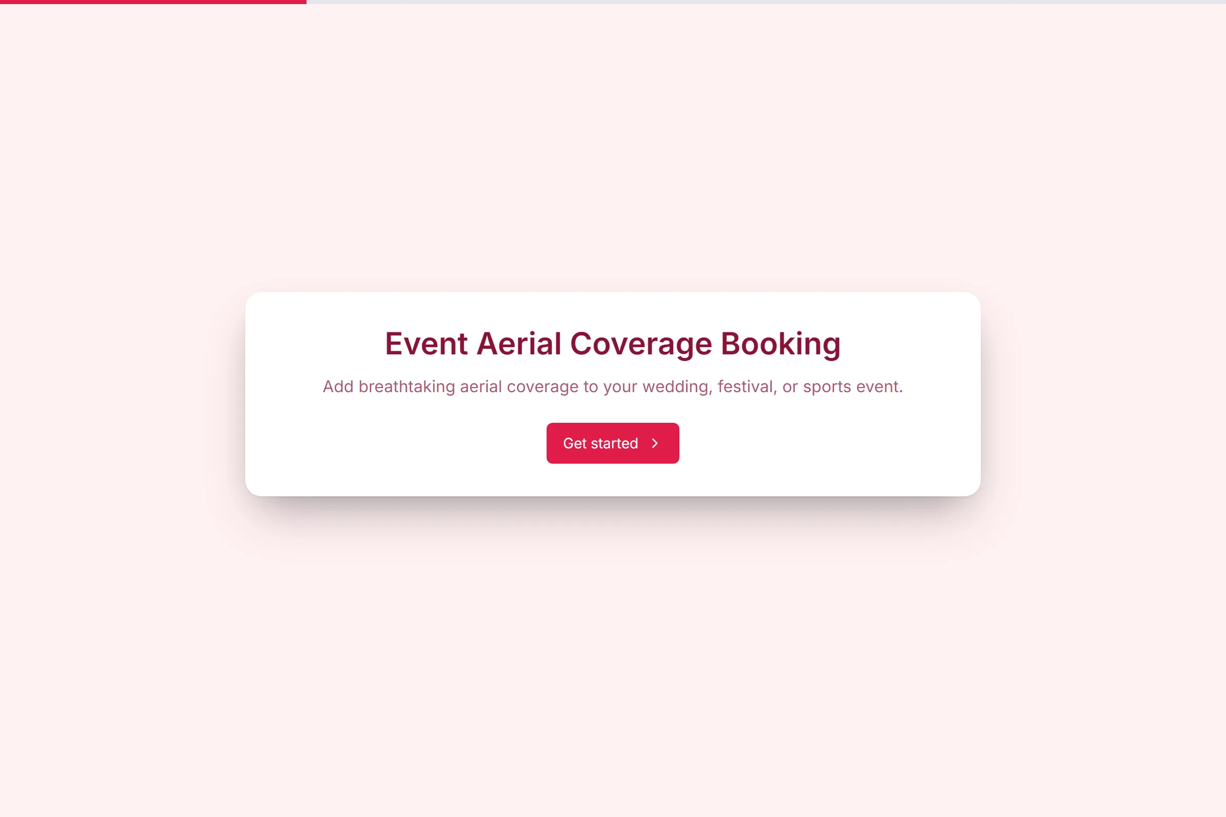 Event Aerial Coverage Booking template preview