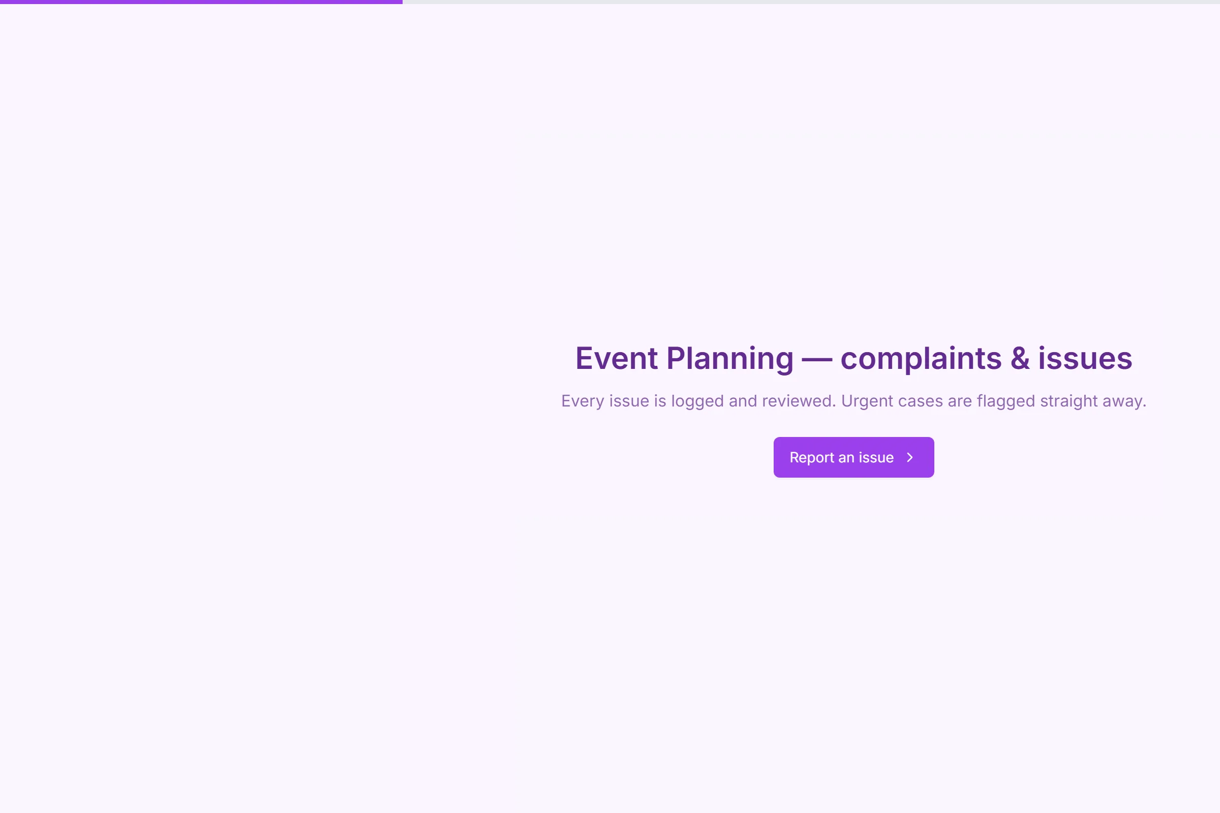 Event Planning Complaint / Issue Form template preview