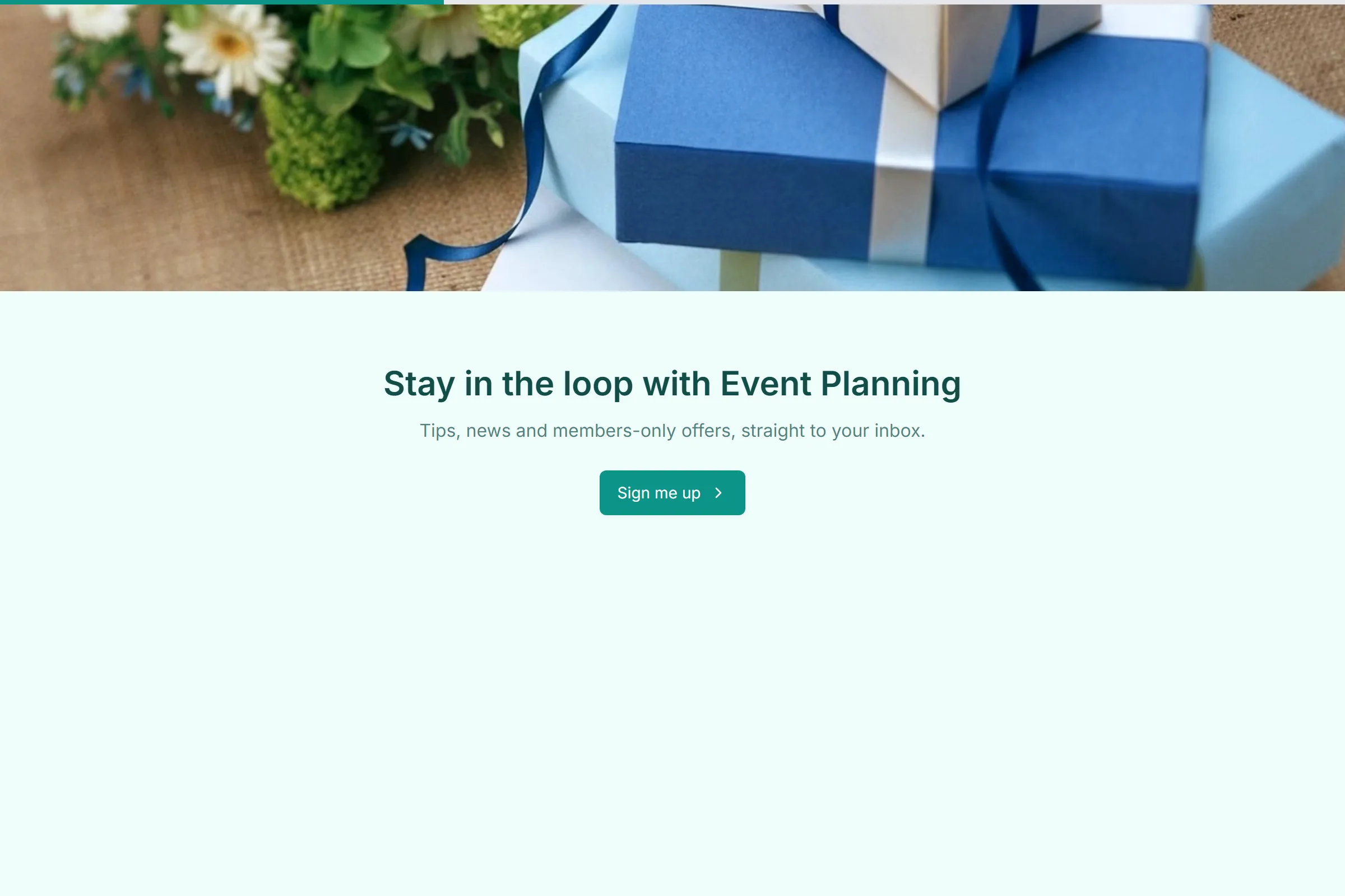 Event Planning Newsletter & Updates Signup template preview
