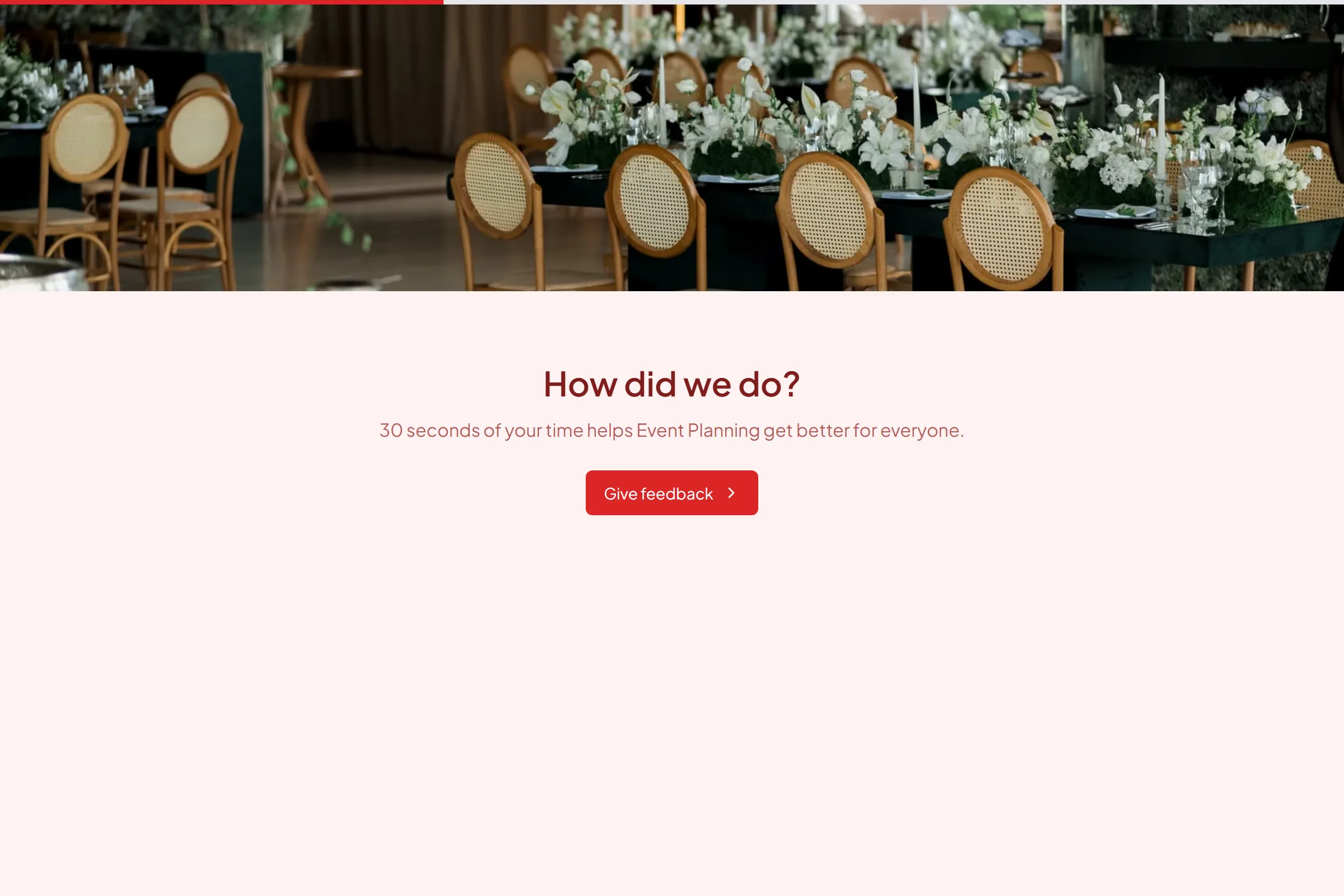 Event Planning Quick Feedback template preview