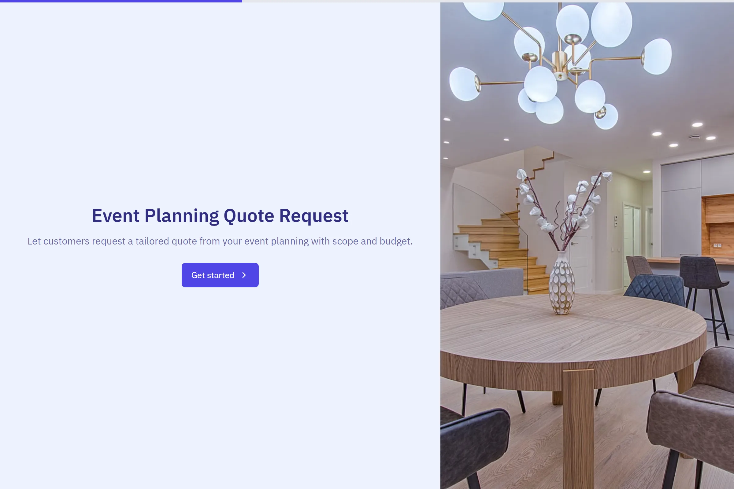 Event Planning Quote Request template preview