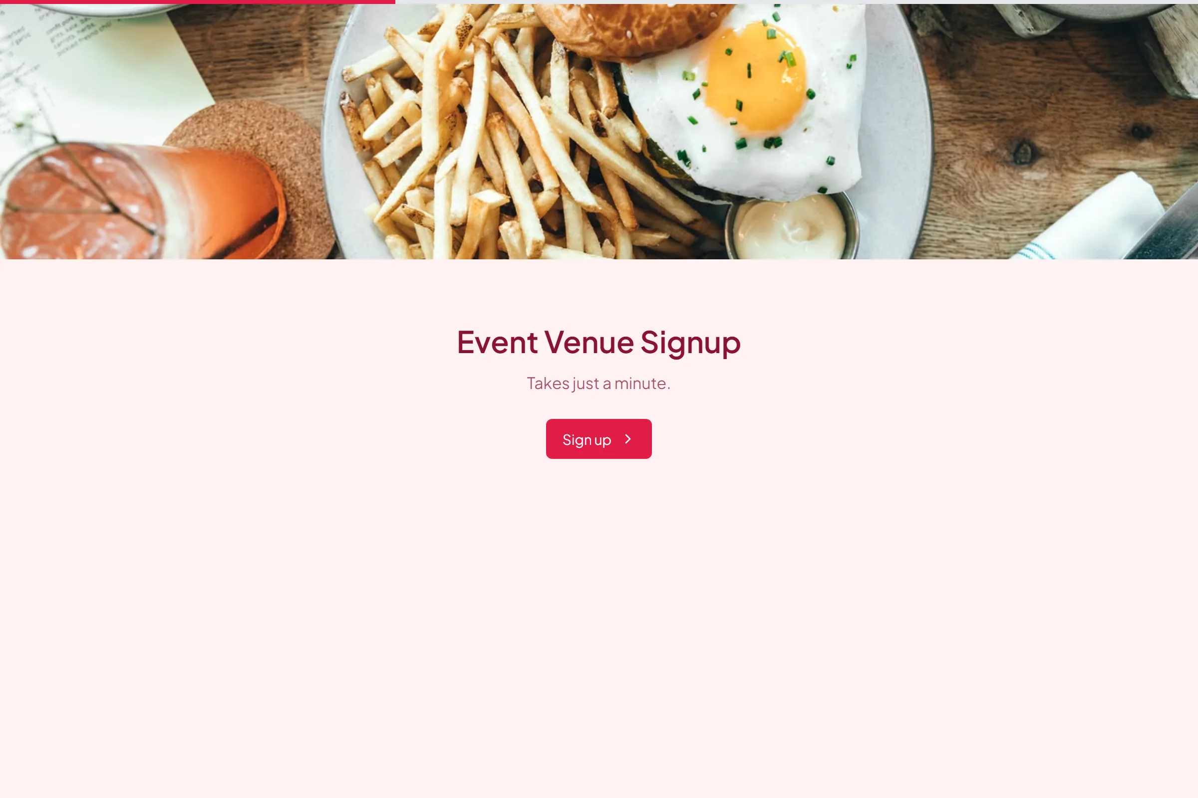 Event Venue Signup template preview