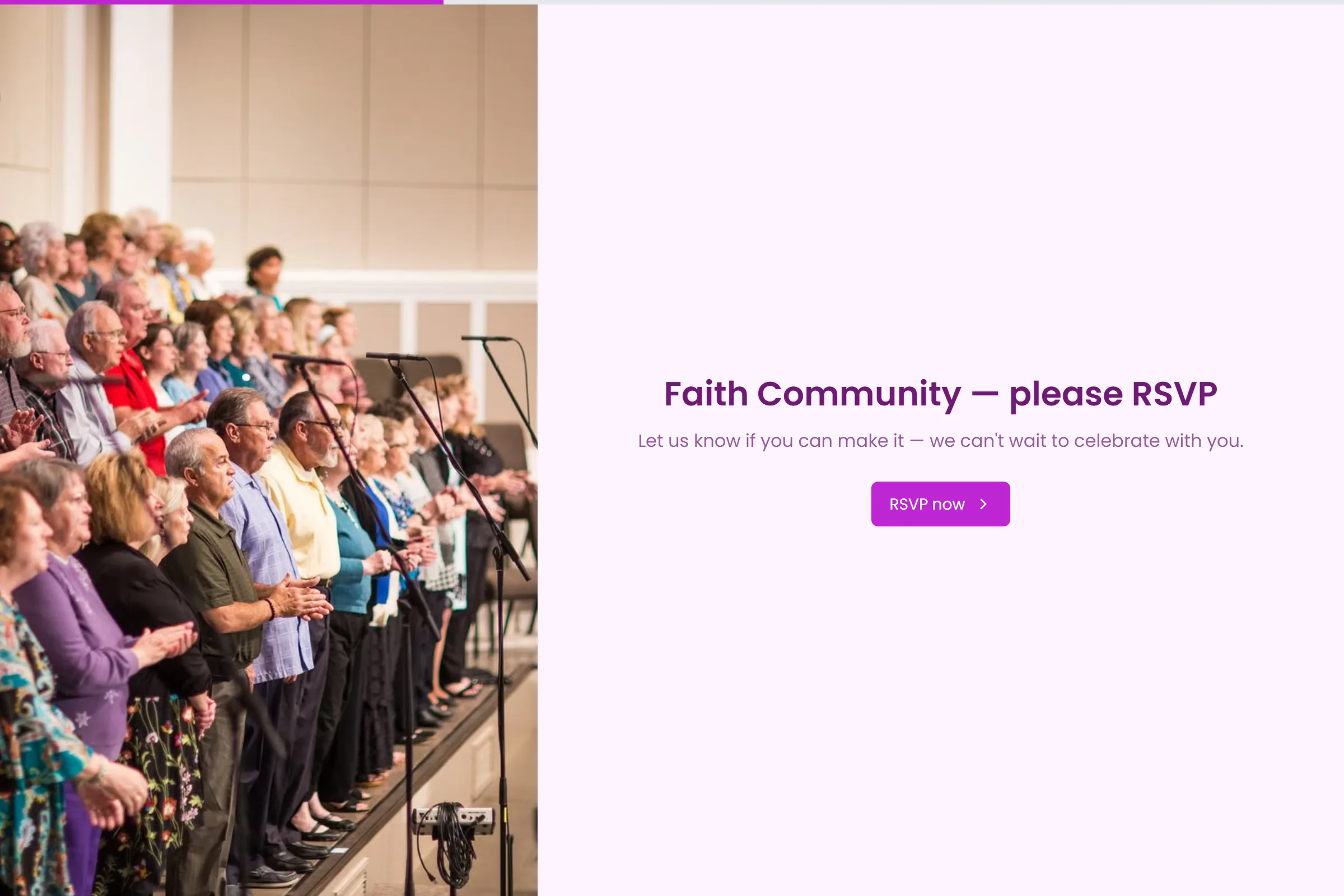 Faith Community Event RSVP template preview
