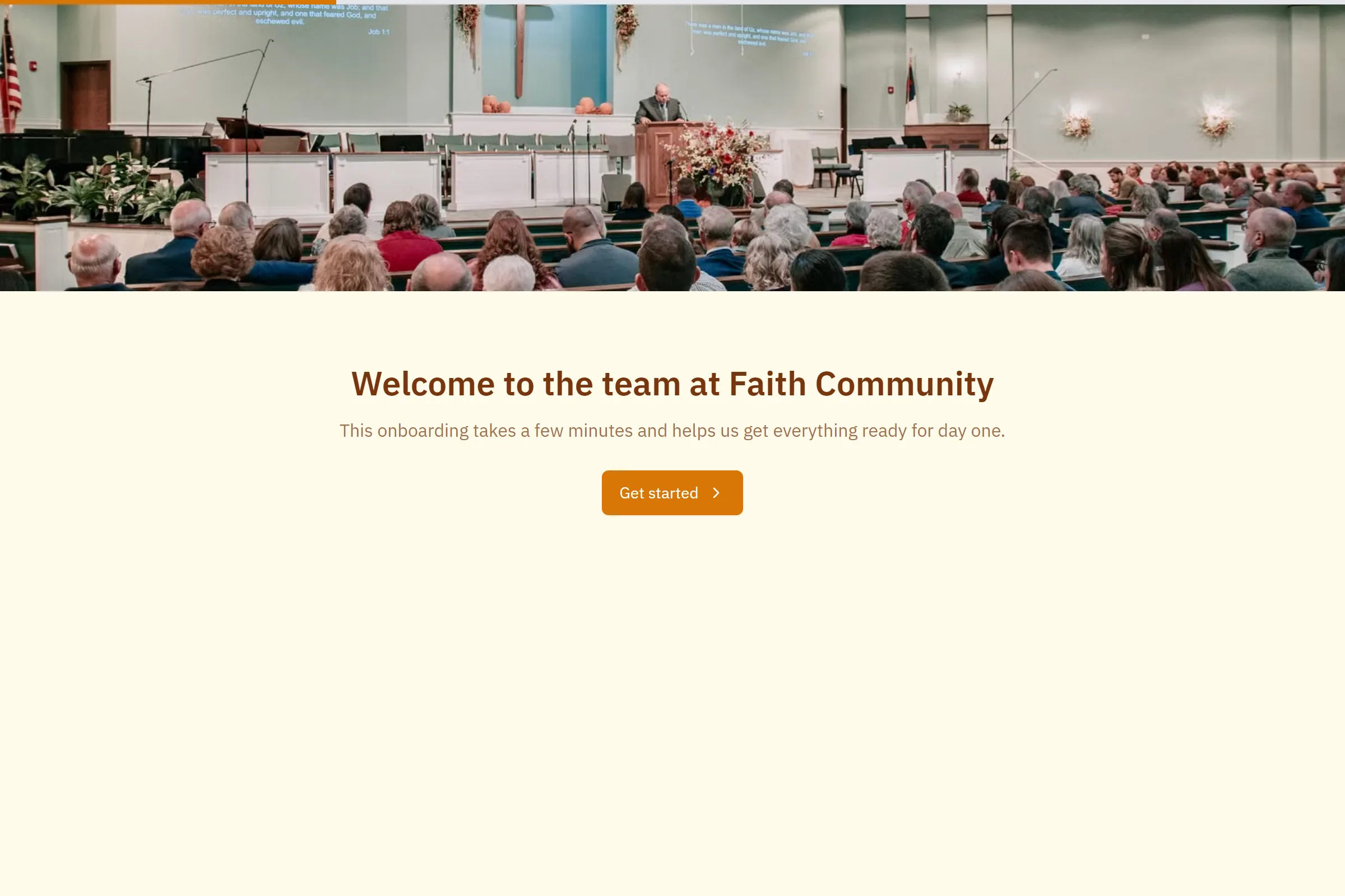 Faith Community Member Profile Setup template preview