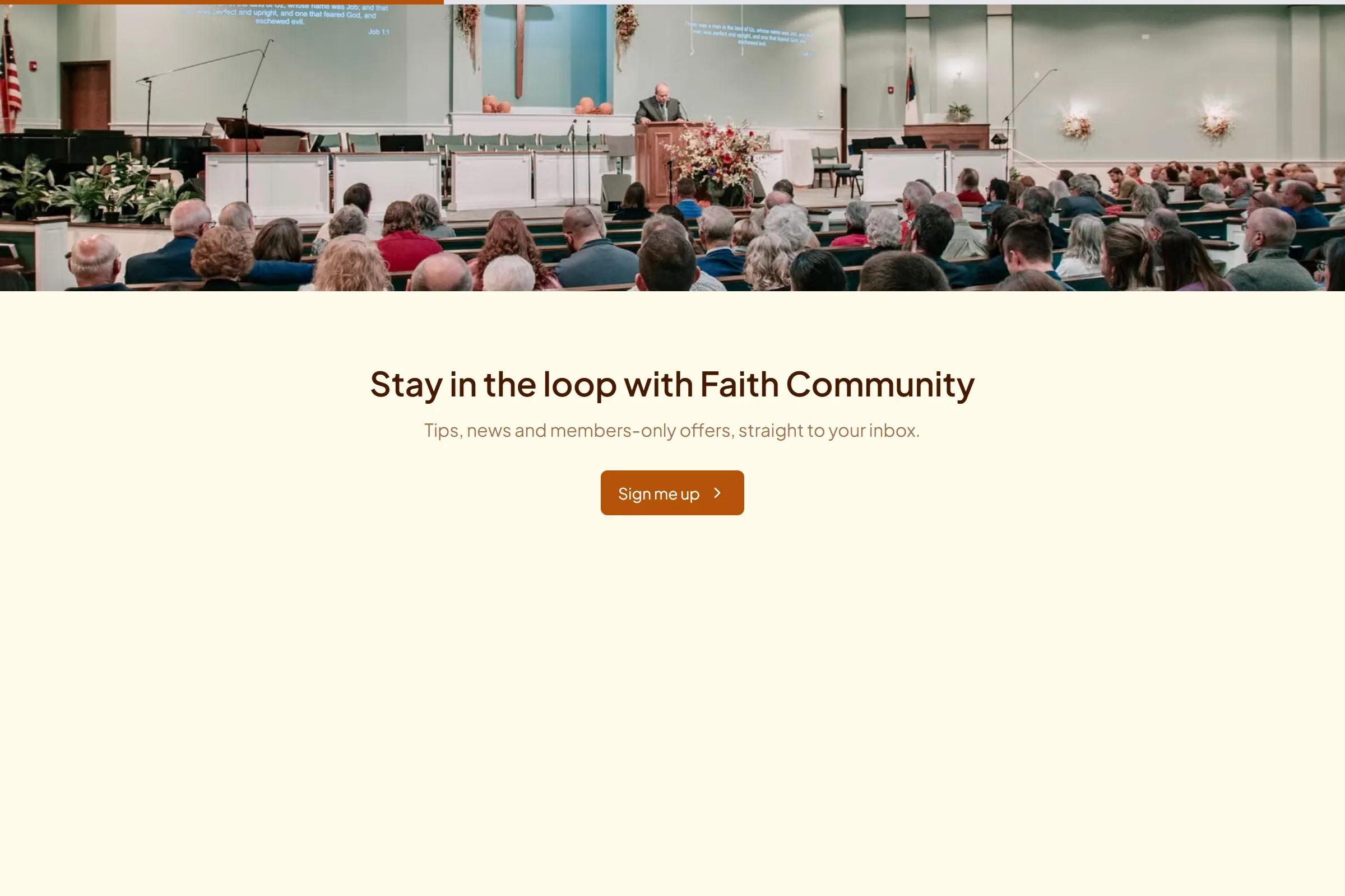 Faith Community Newsletter & Updates Signup template preview