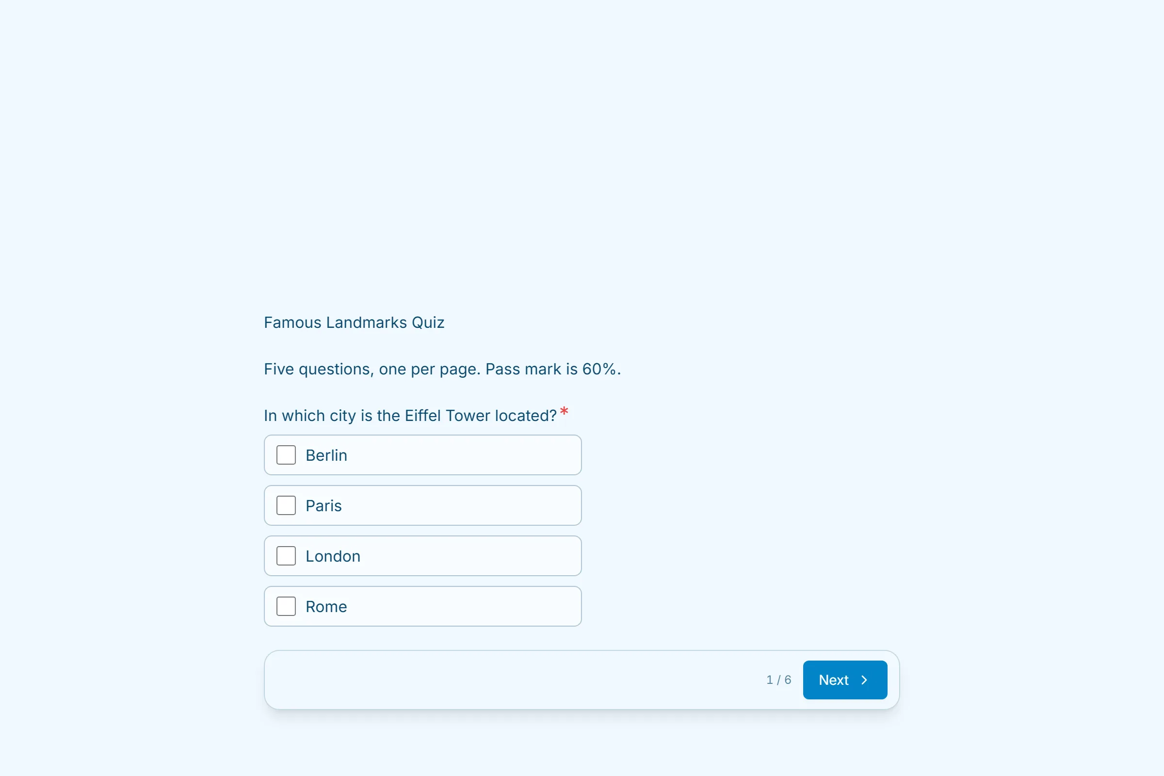 Famous Landmarks Quiz template preview
