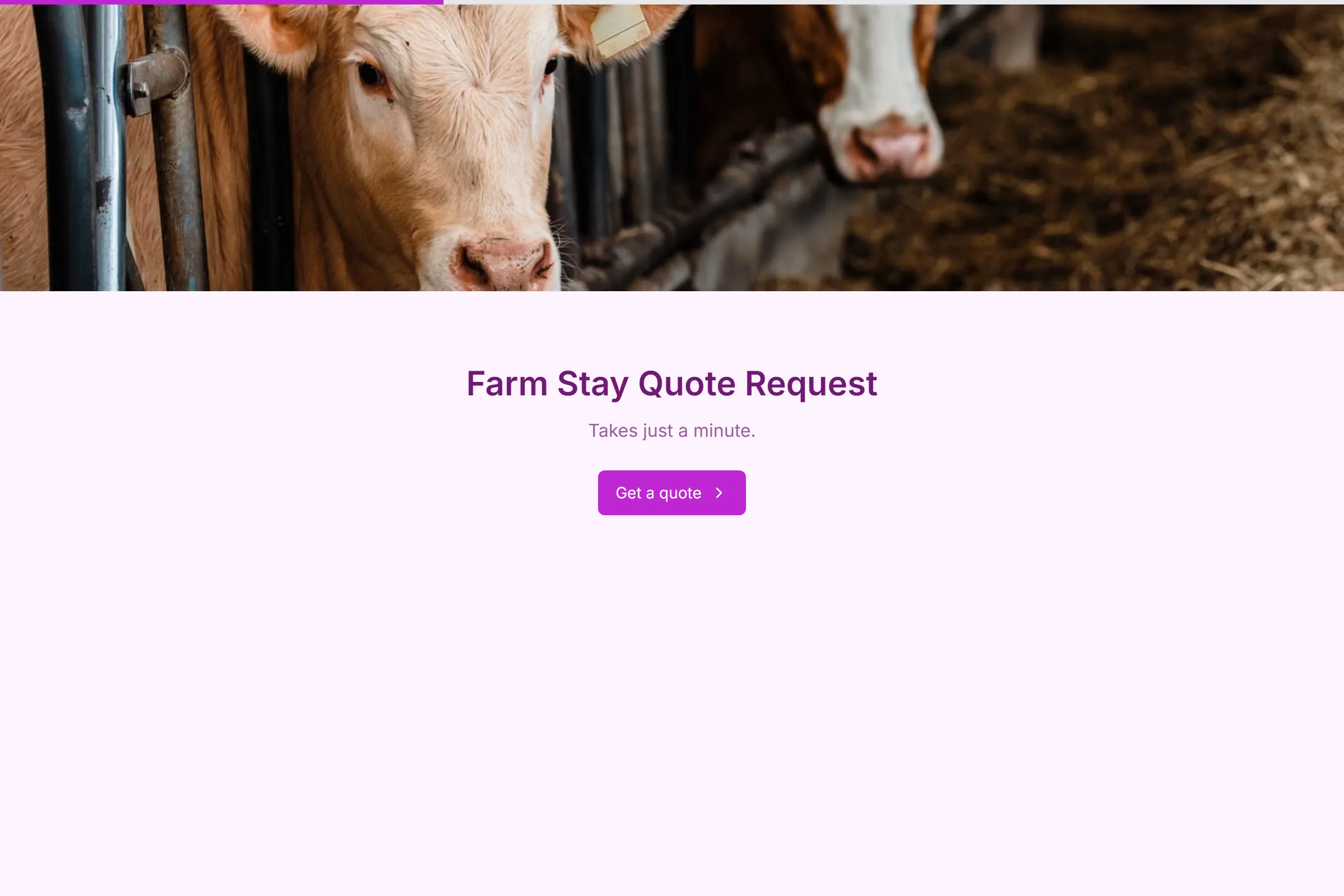 Farm Stay Quote Request template preview