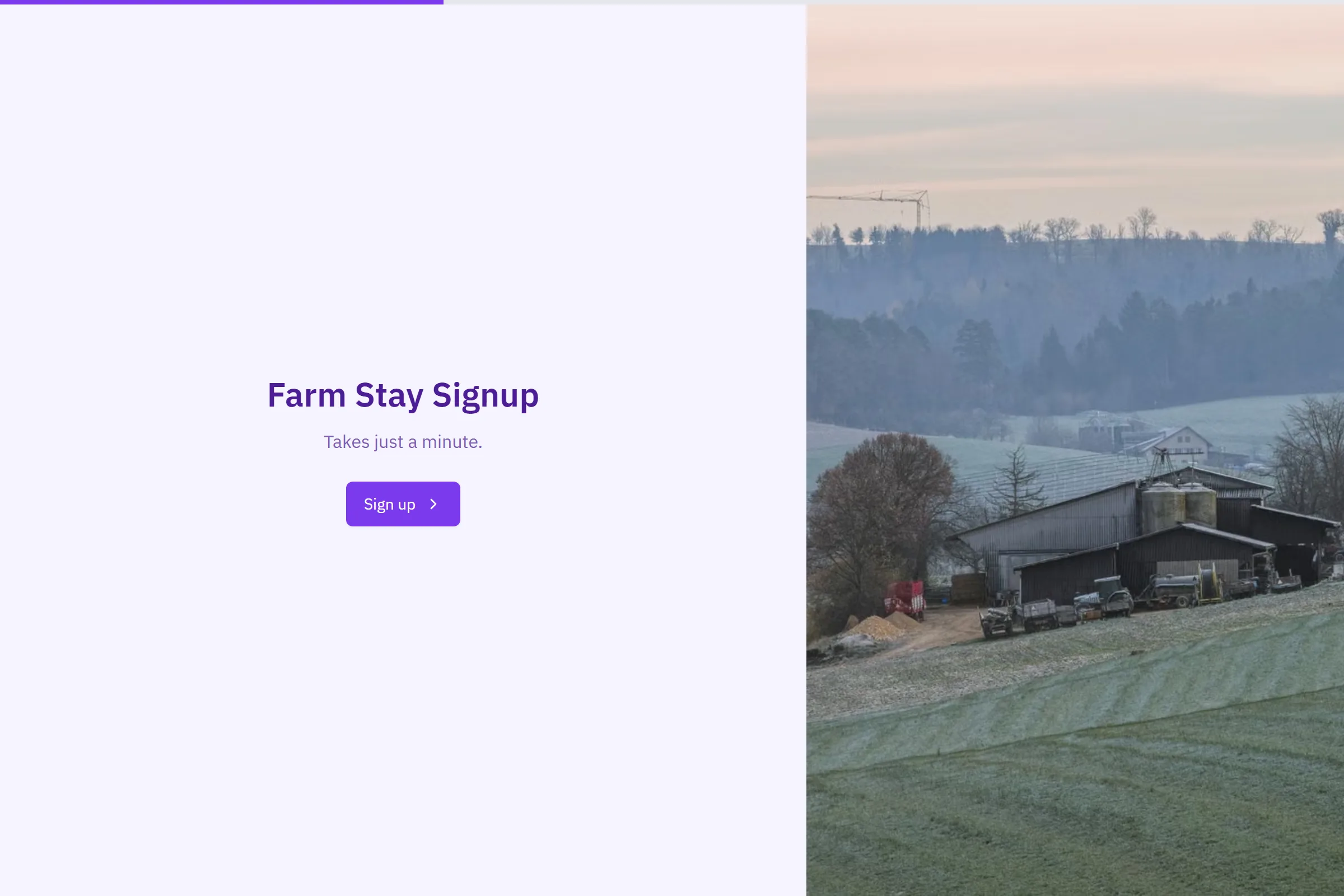 Farm Stay Signup template preview