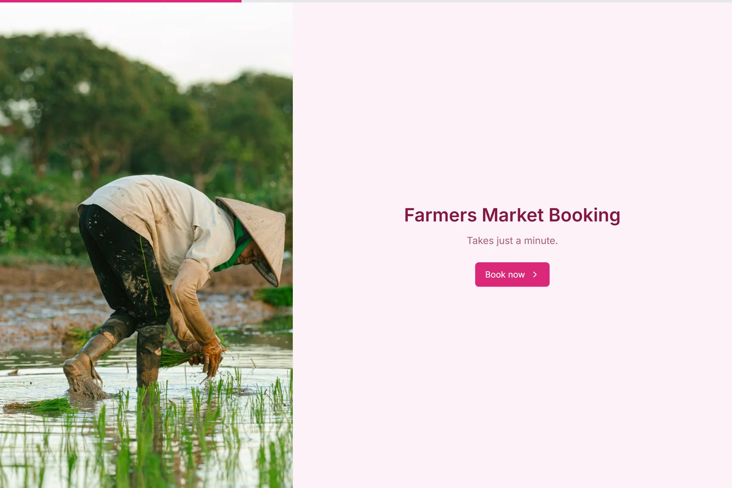 Farmers Market Booking template preview
