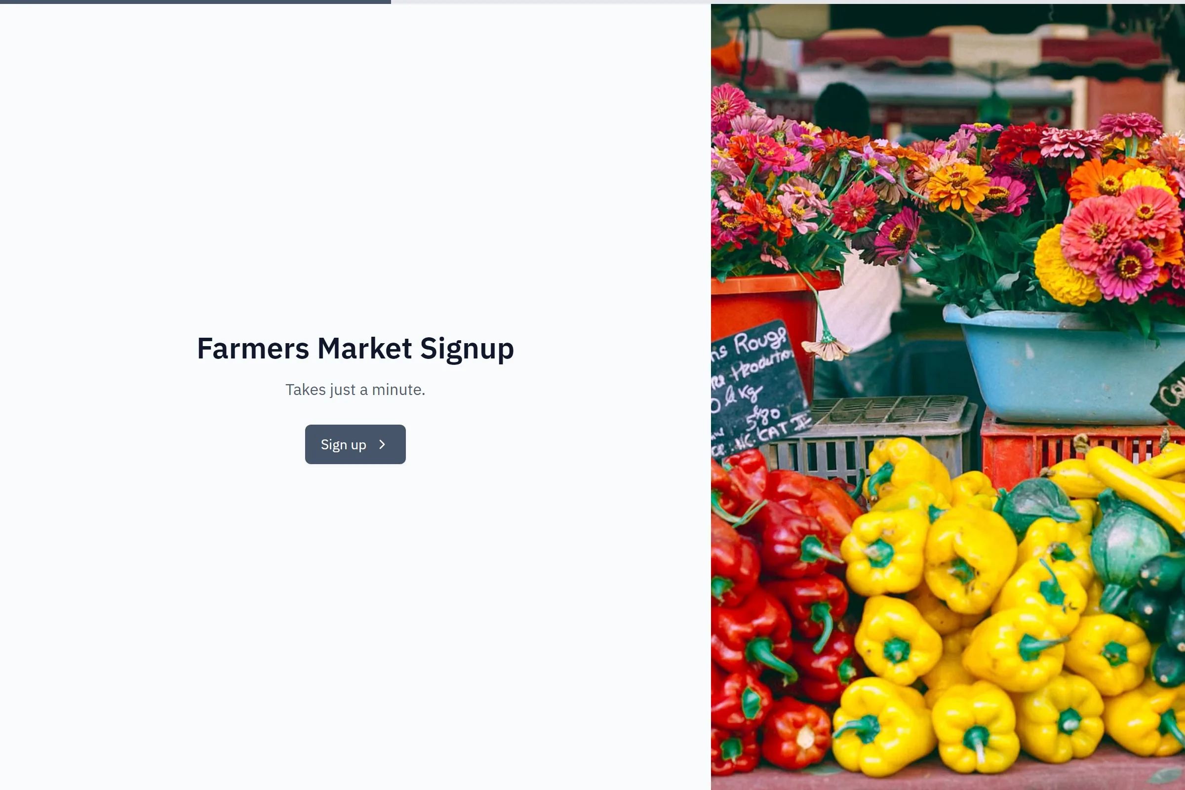 Farmers Market Signup template preview
