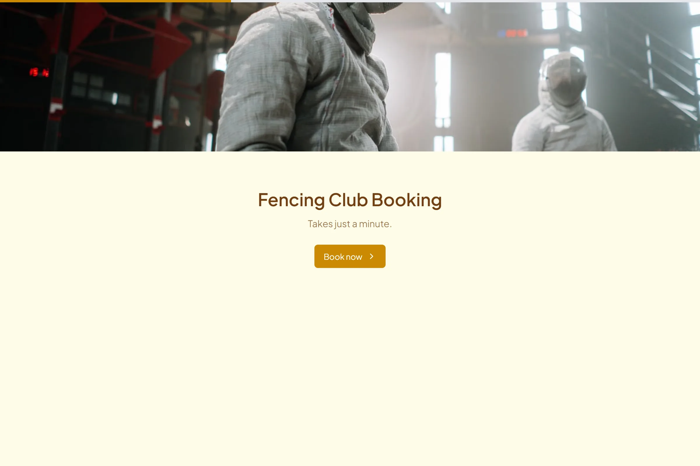 Fencing Club Booking template preview