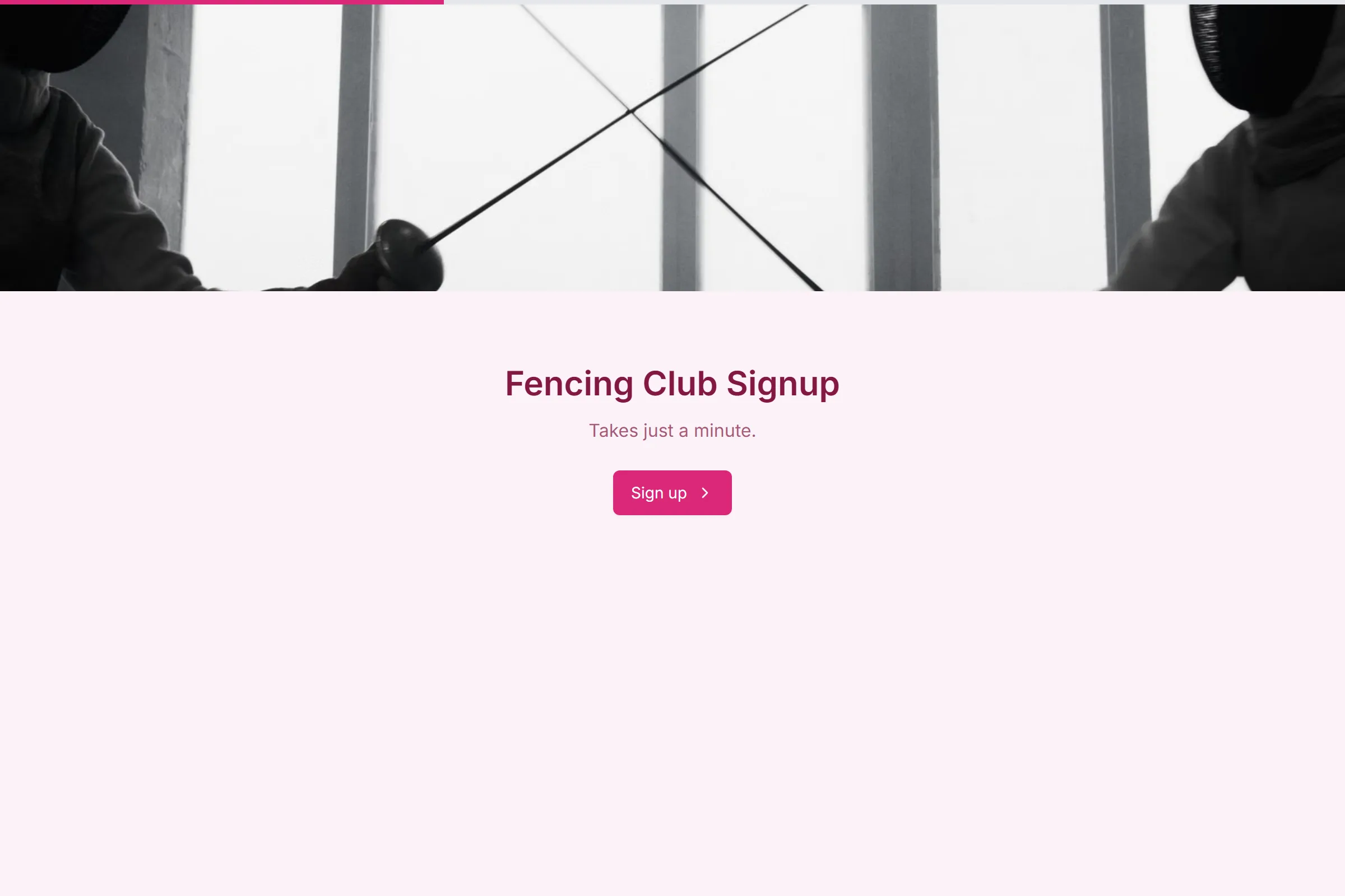 Fencing Club Signup template preview