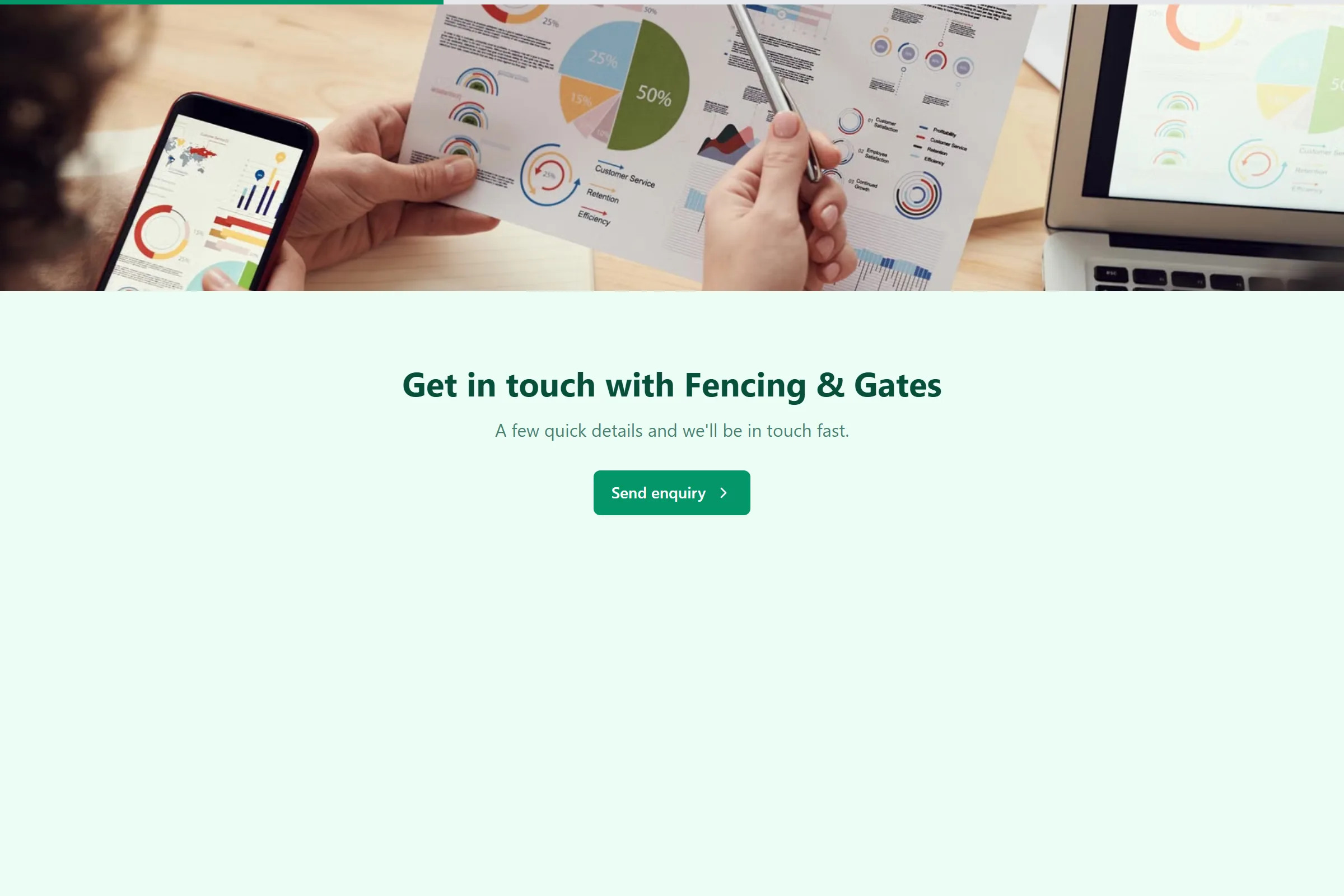 Fencing & Gates Enquiry template preview