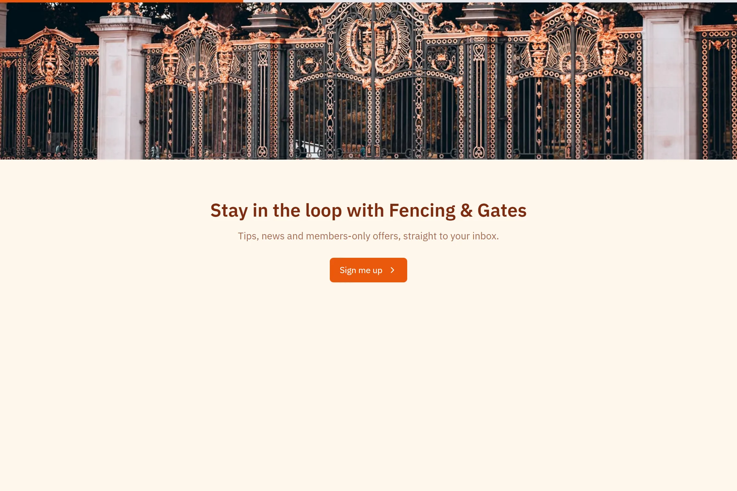 Fencing & Gates Newsletter & Updates Signup template preview