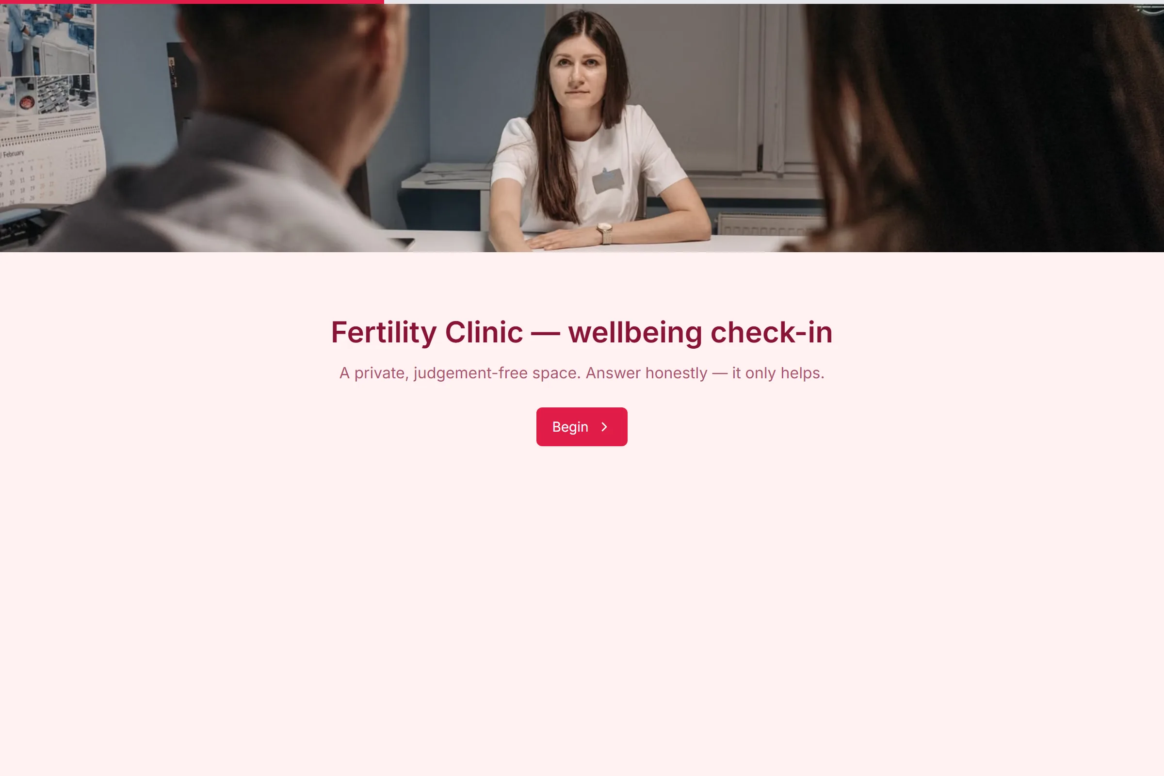 Fertility Clinic Wellbeing Check-in template preview
