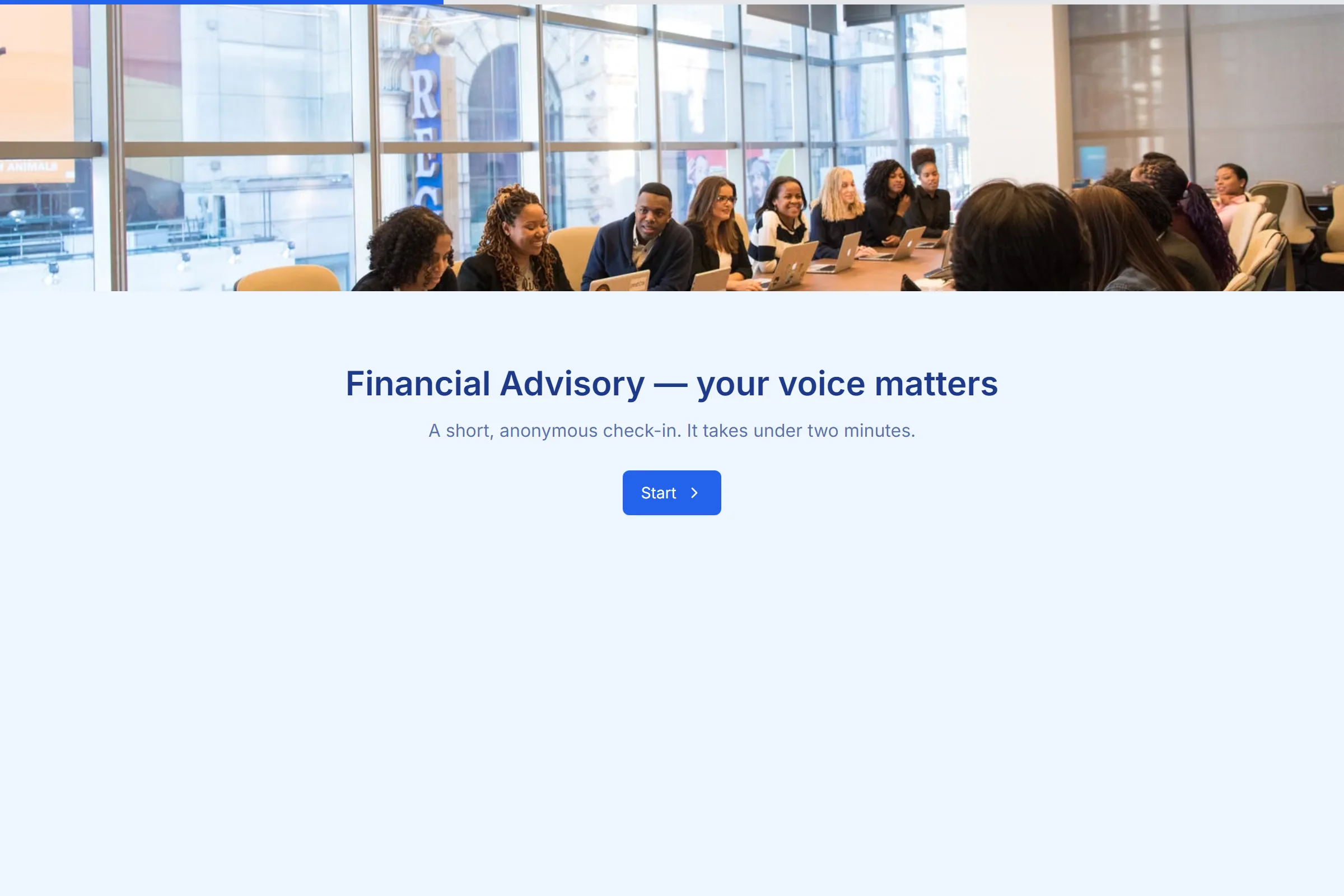 Financial Advisory Team Pulse Survey template preview