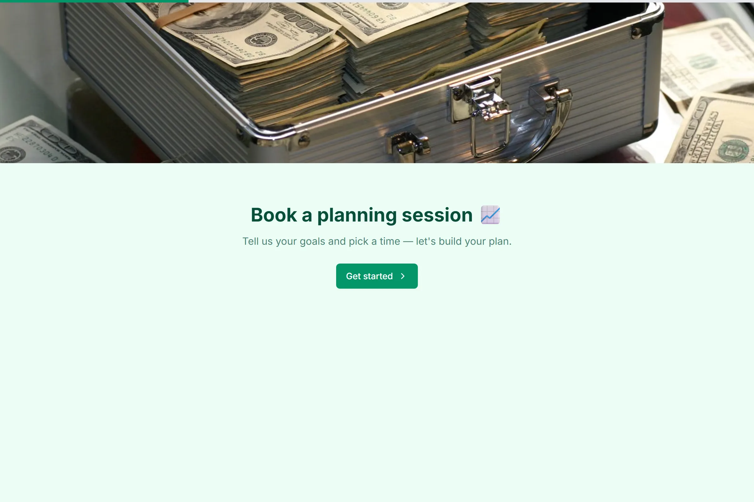 Financial Planning Booking template preview