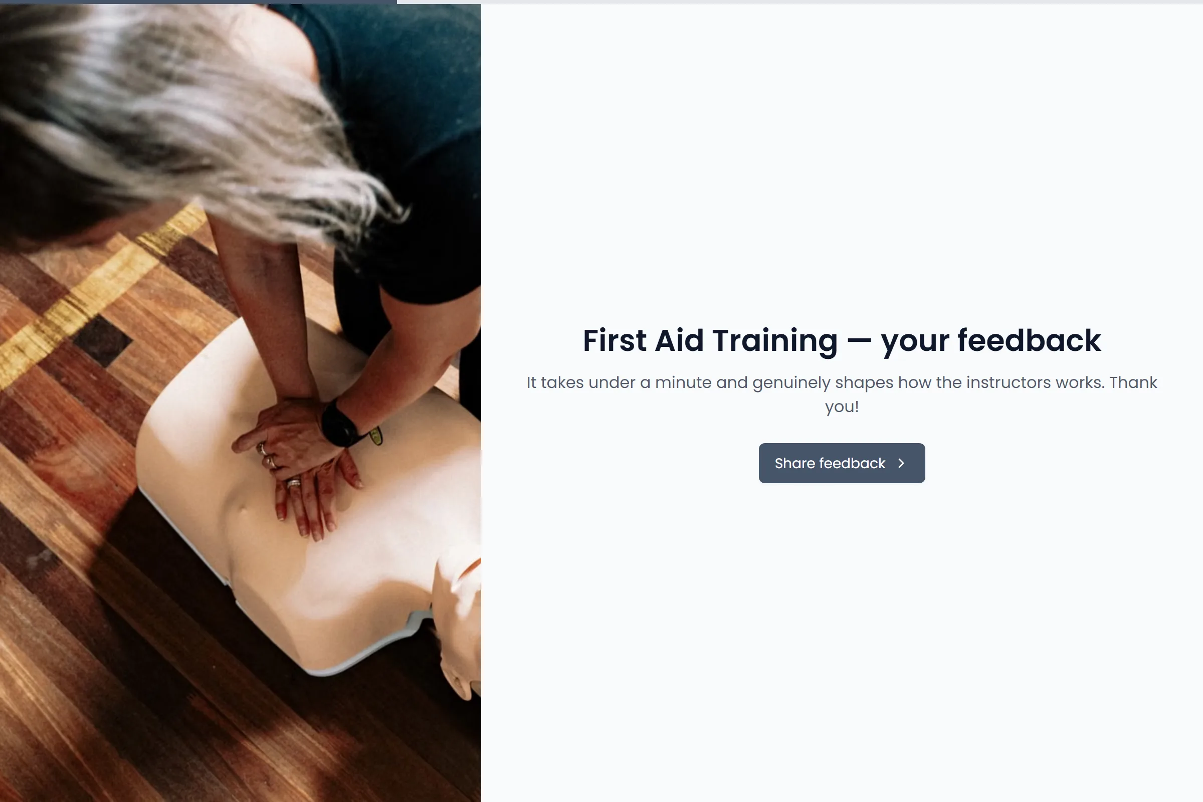 First Aid Training Satisfaction Survey template preview
