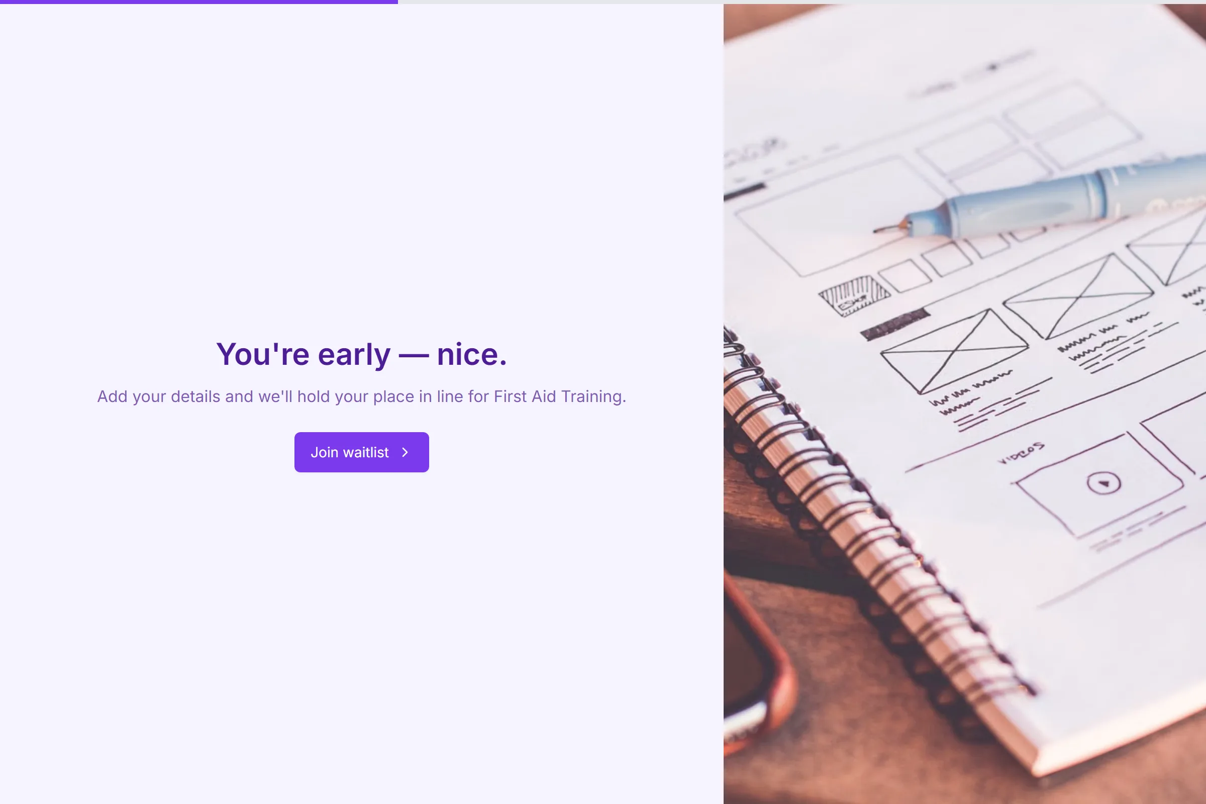 First Aid Training Waitlist template preview