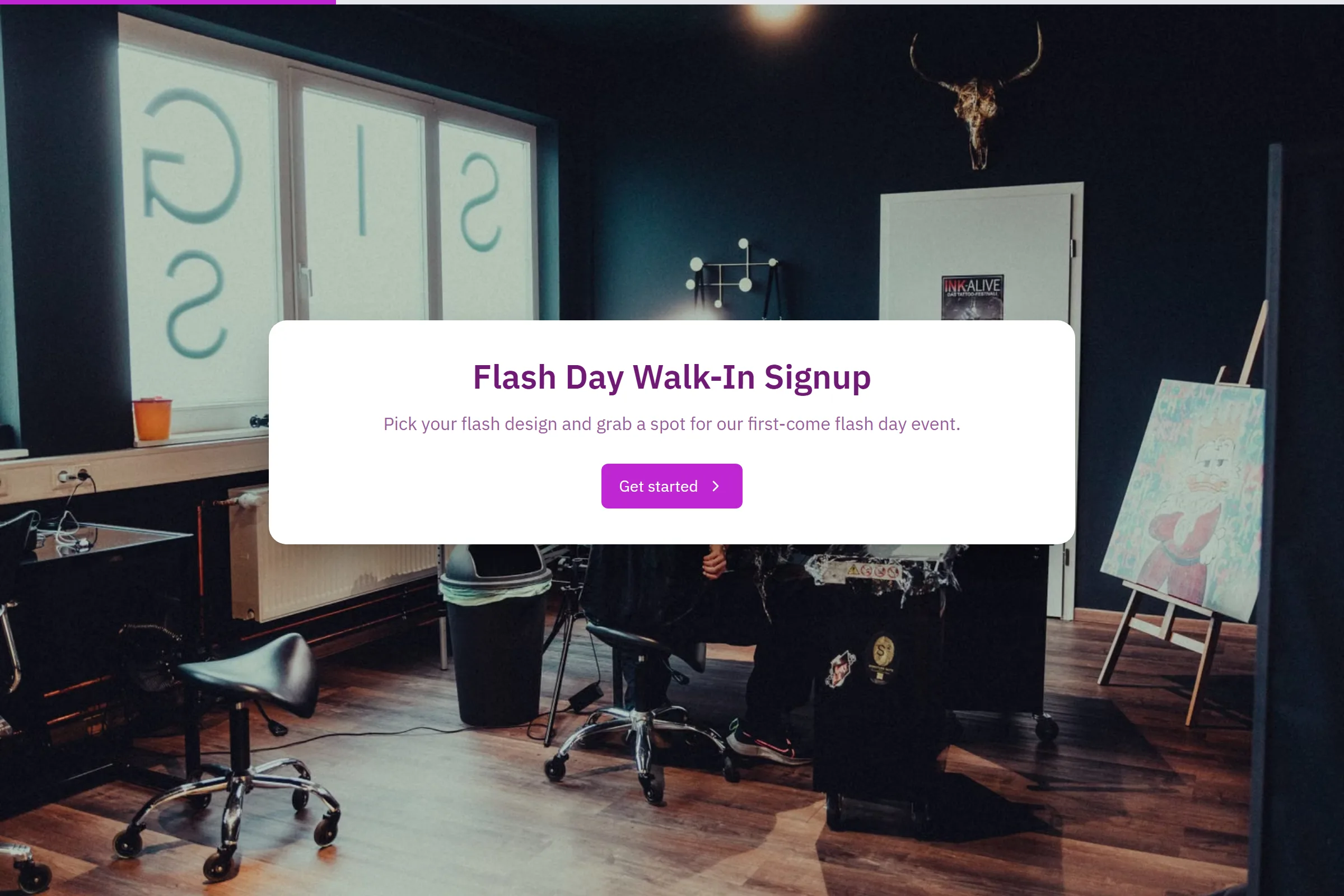 Flash Day Walk-In Signup template preview