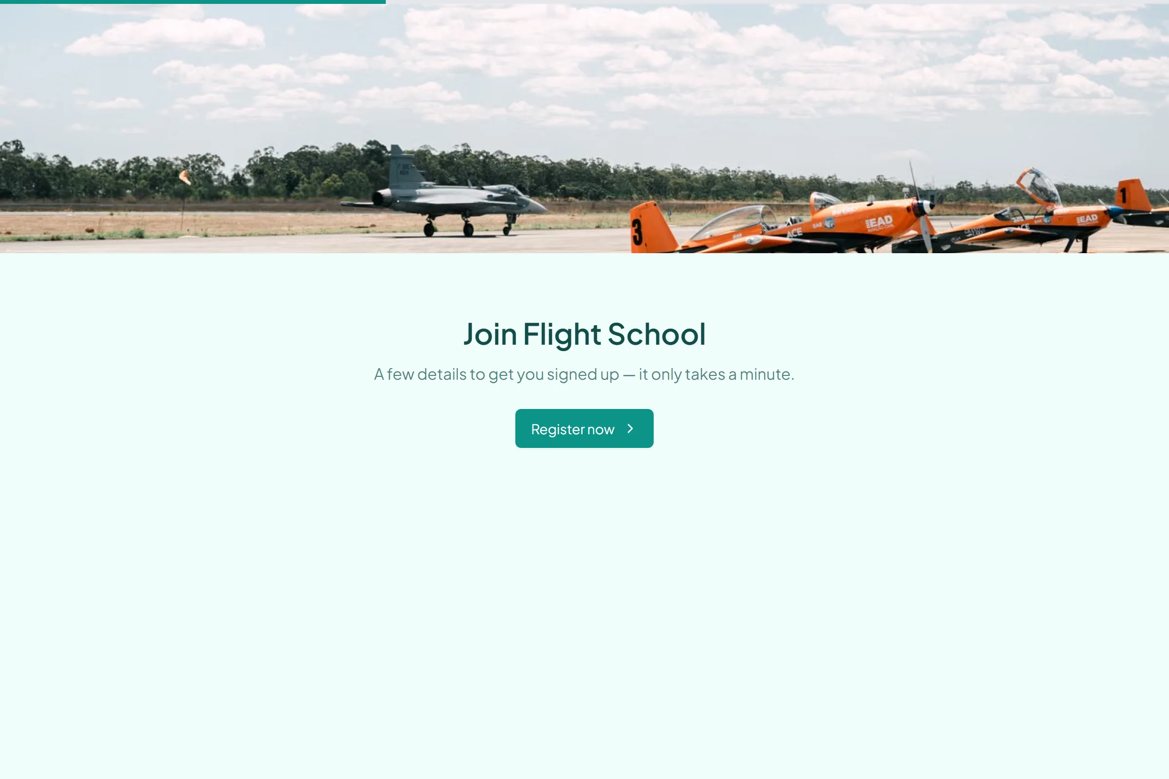 Flight School Class Registration template preview