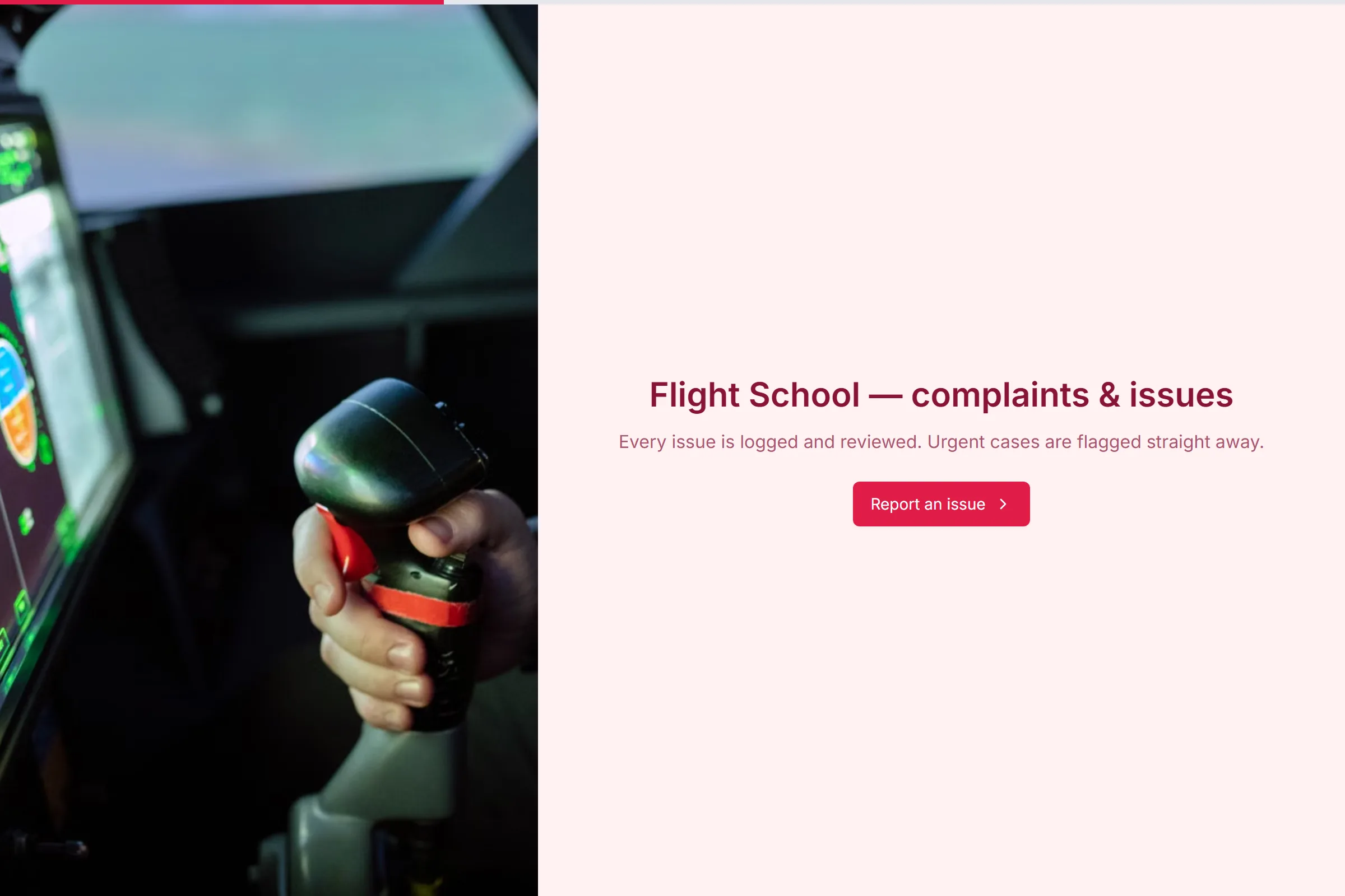 Flight School Complaint / Issue Form template preview