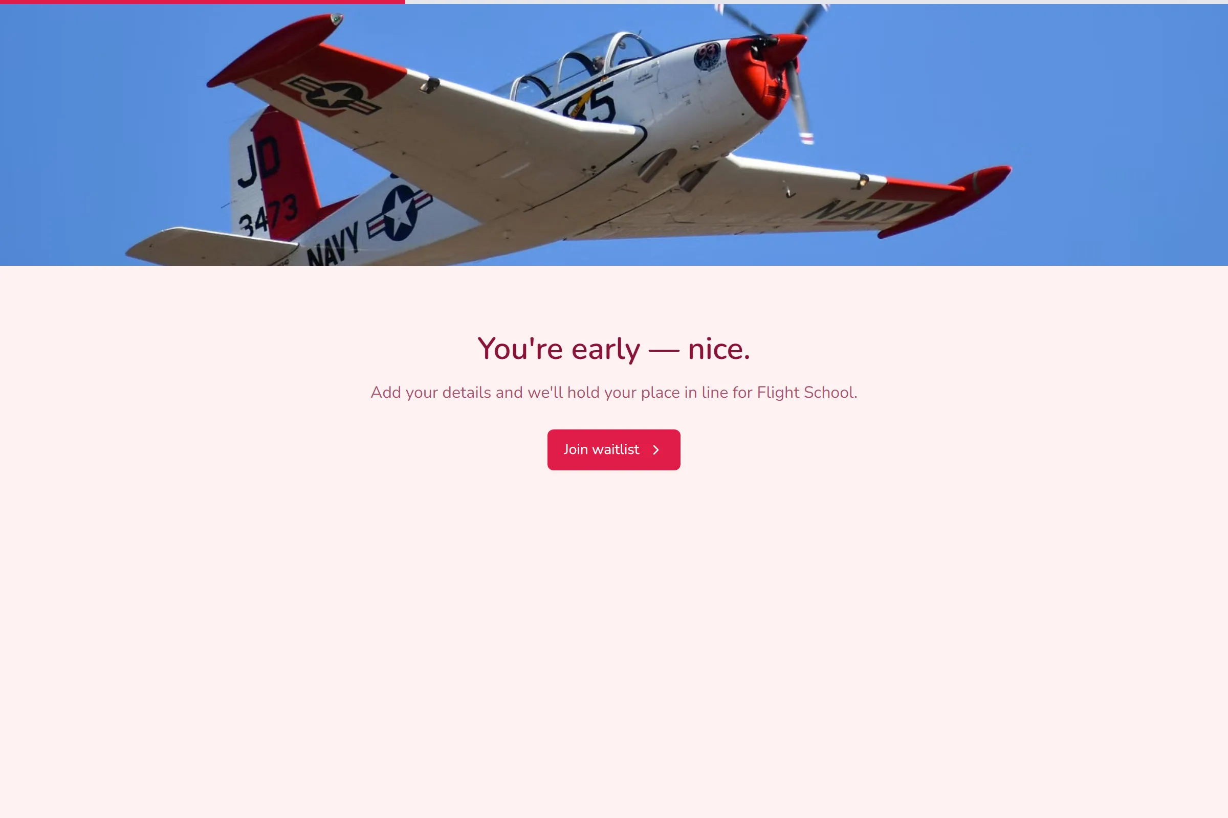 Flight School Waitlist template preview