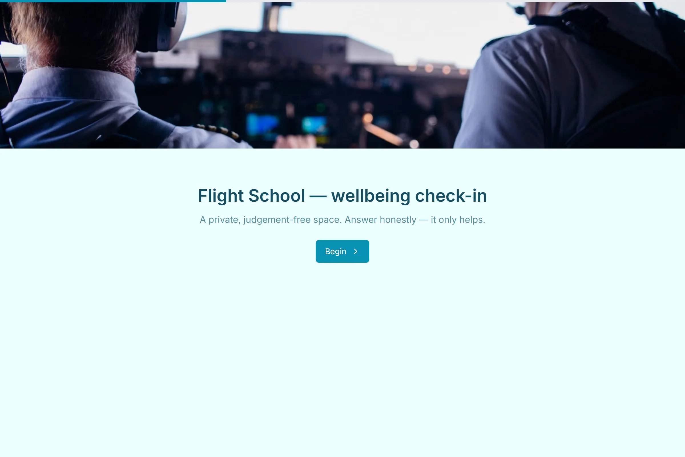 Flight School Wellbeing Check-in template preview