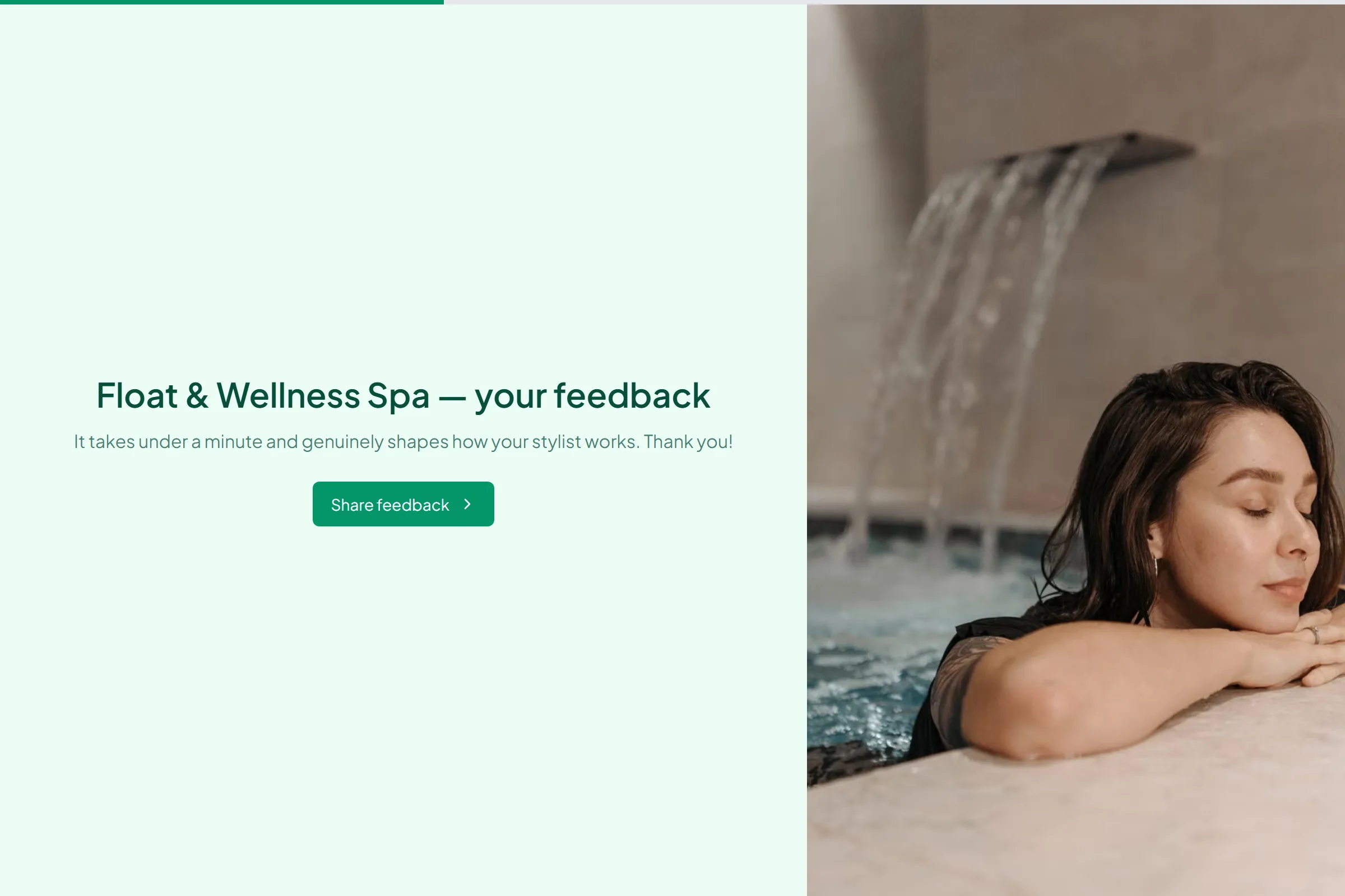Float & Wellness Spa Satisfaction Survey template preview