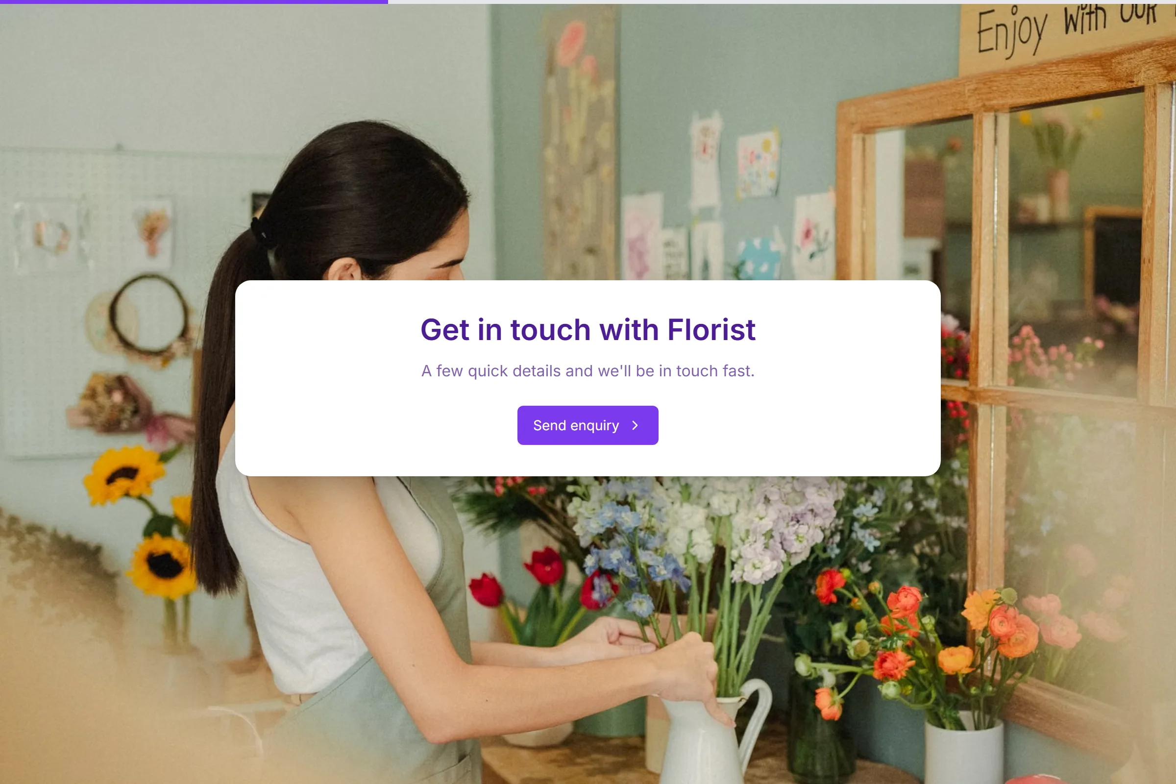Florist Enquiry template preview