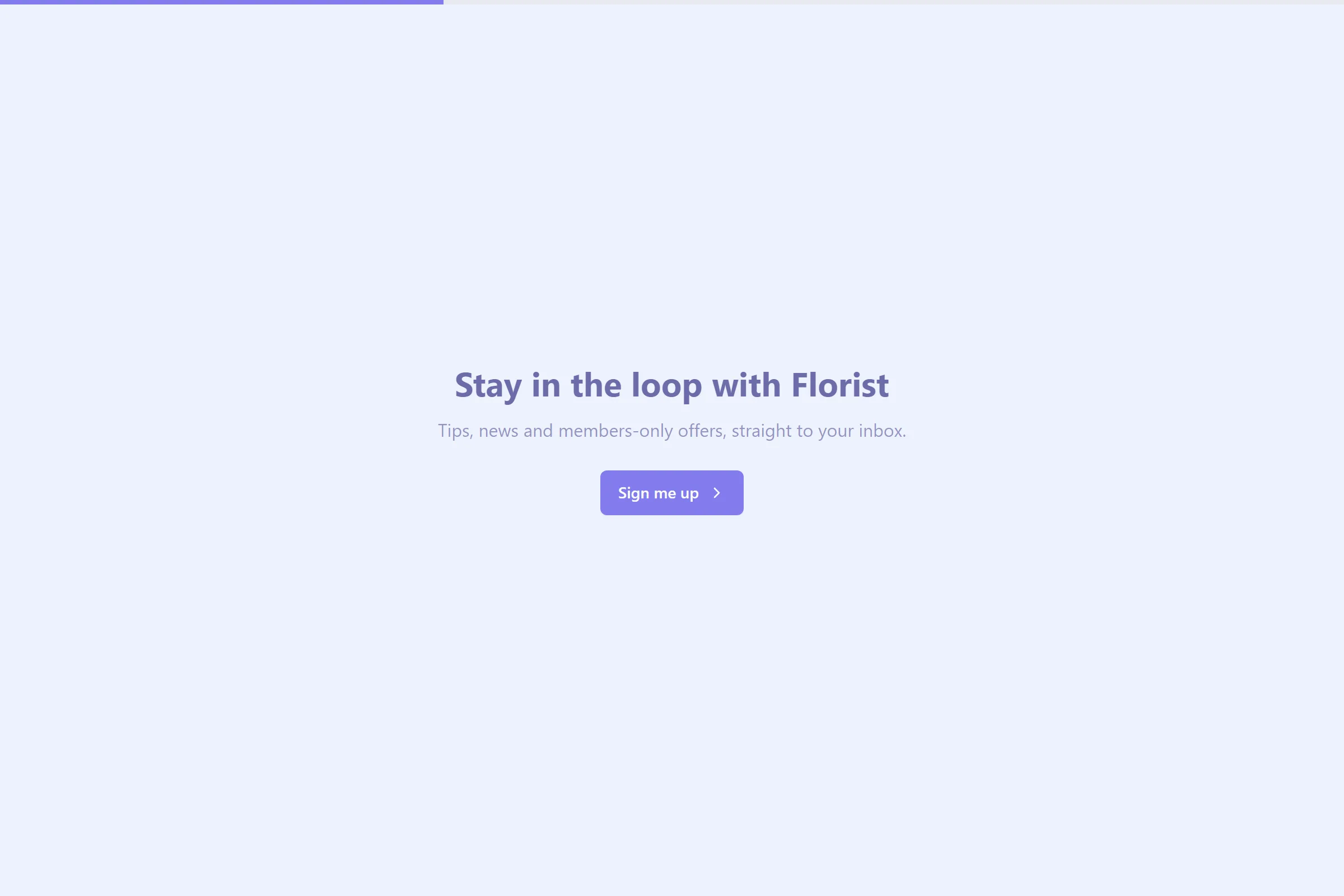 Florist Newsletter & Updates Signup template preview