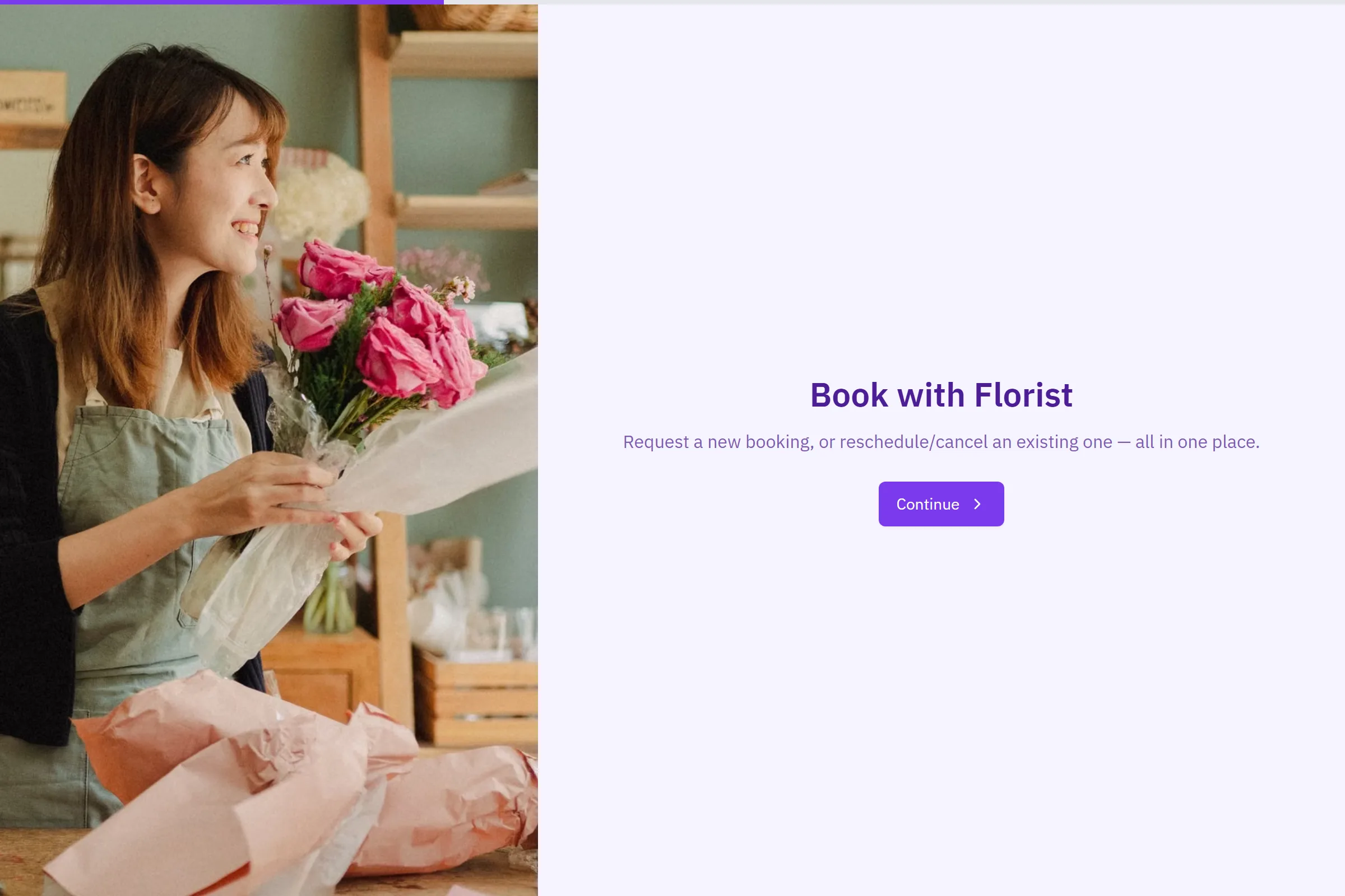 Florist Tasting Booking template preview