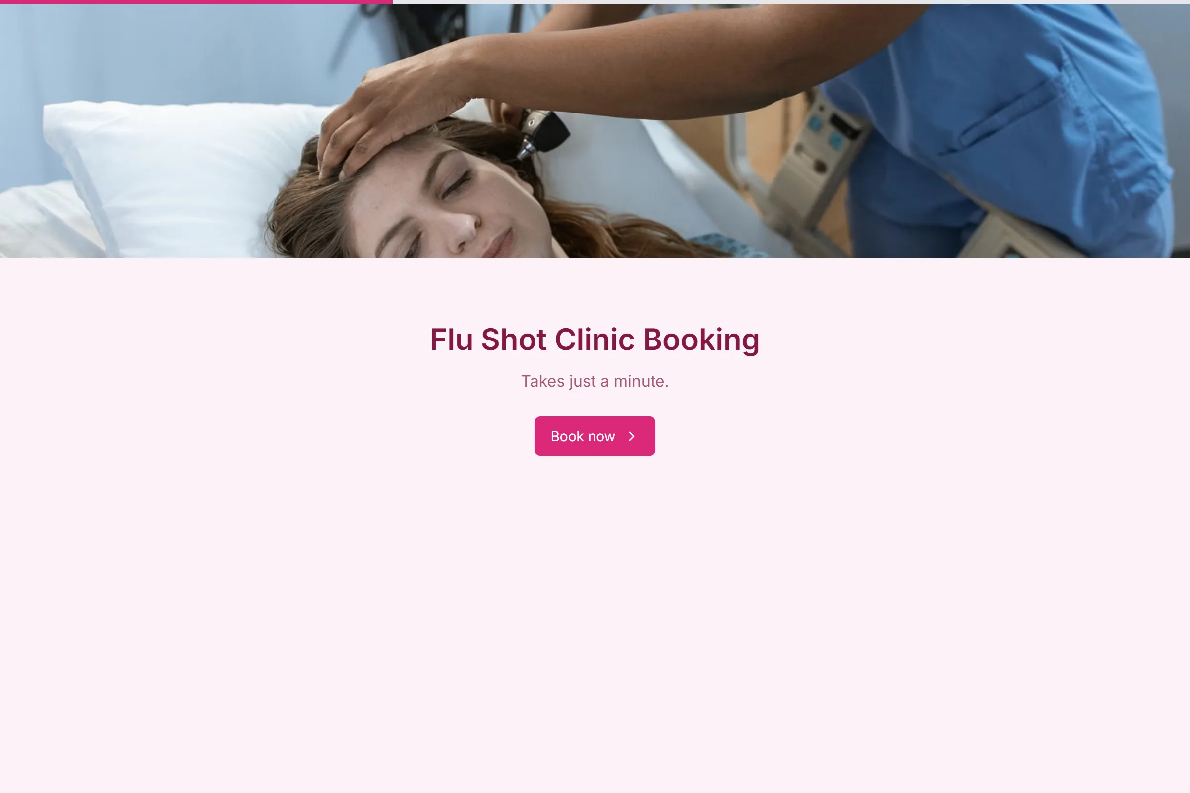 Flu Shot Clinic Booking template preview