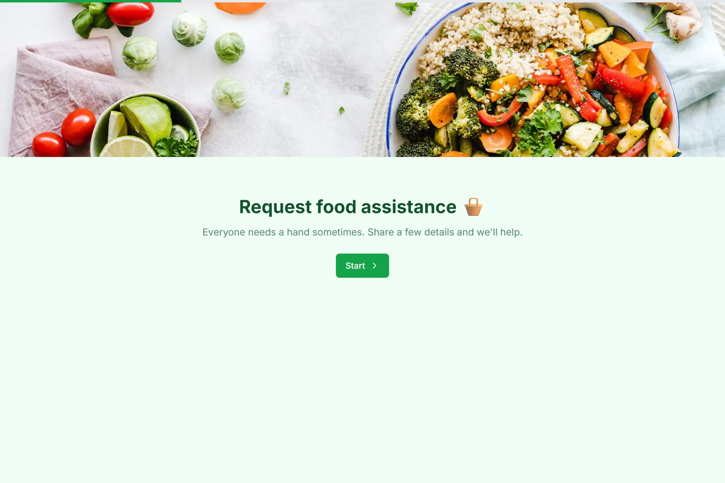 Food Assistance Application template preview